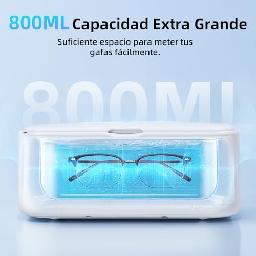Detalle 2 de Aimmbiuty Limpiador Ultrasonidos Joyas Gafas Dental, 800ML