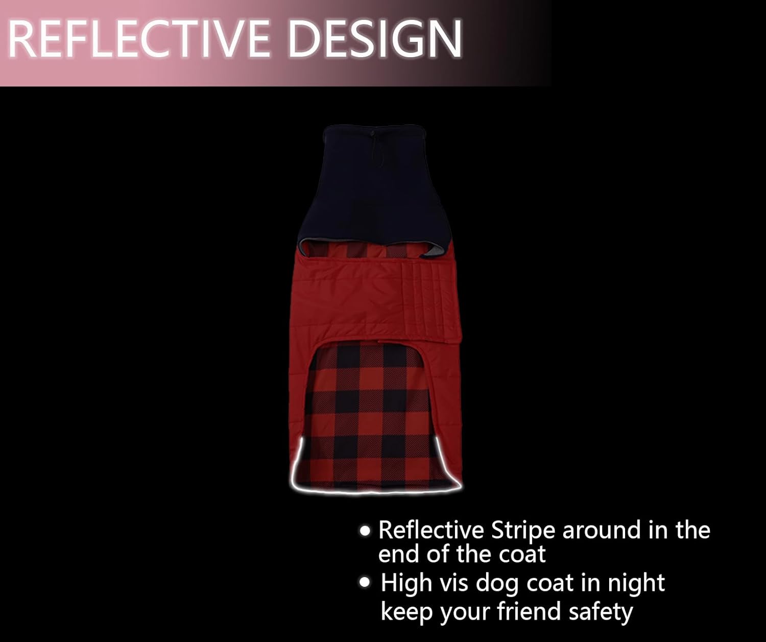 Thumbnail 5 de Morezi Dachshund sausage jacket dog coat (reversible) in Red, padded cotton lining, high collar – size XS