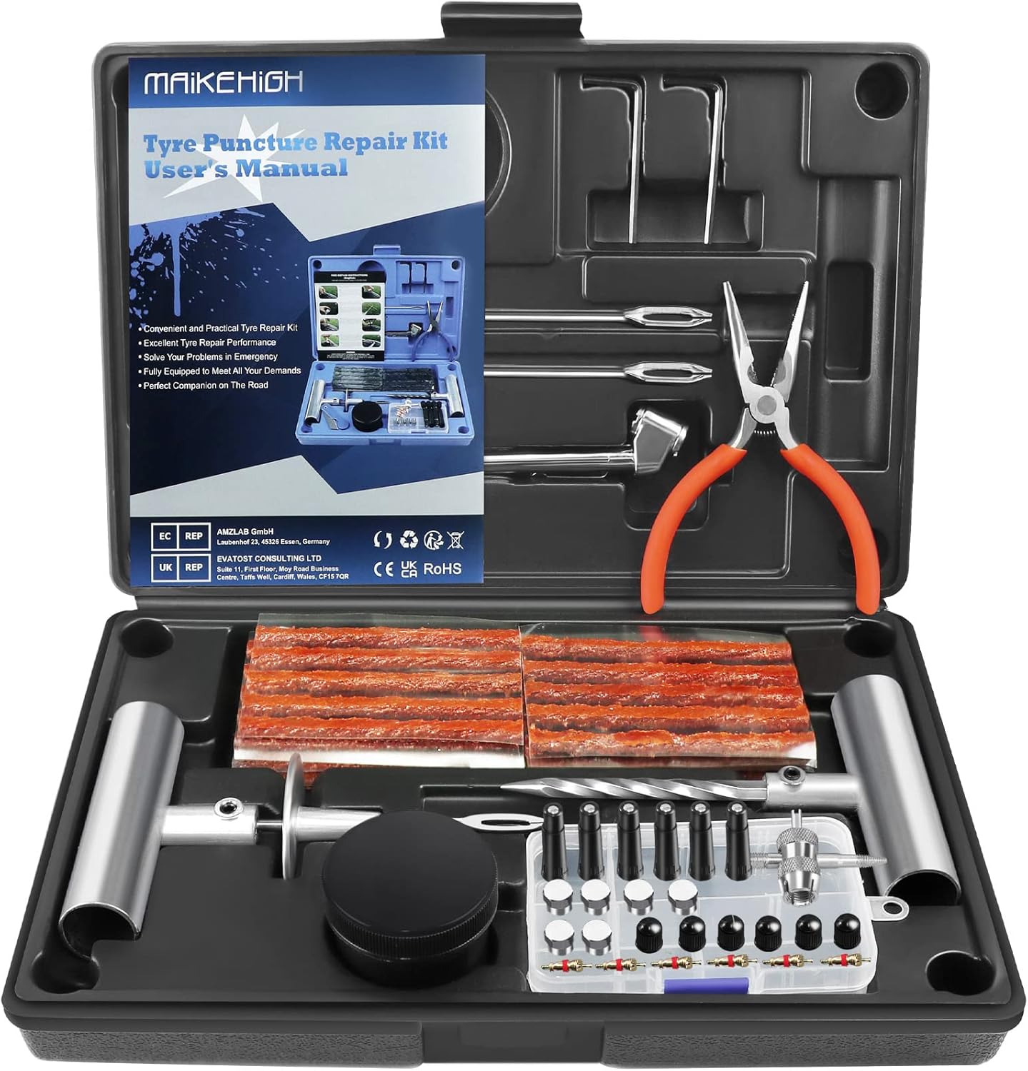 Thumbnail 6 de MAIKEHIGH Heavy Duty Tyre Puncture Repair Kit (Tubeless Plug Set, 69-piece)