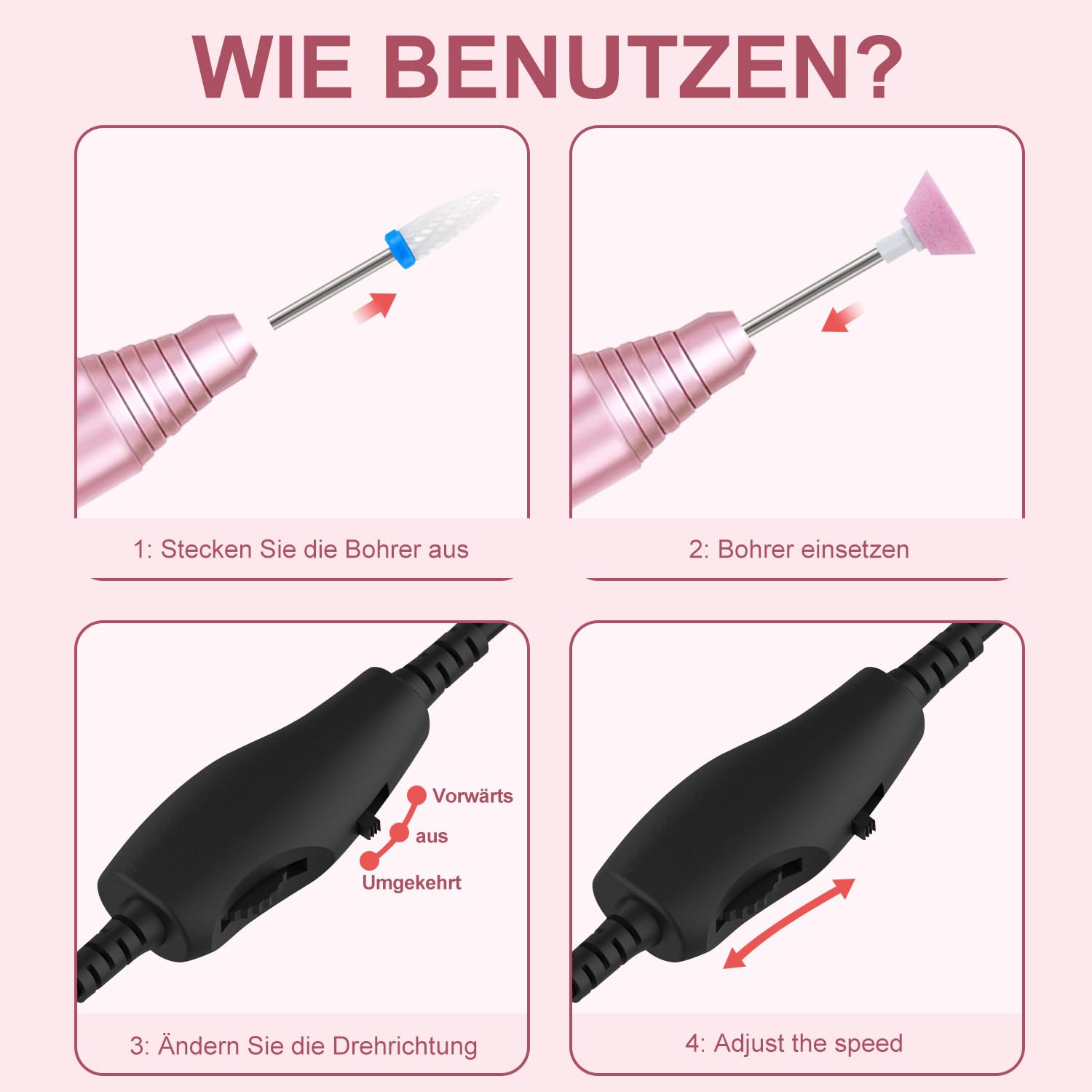 Thumbnail 4 de FOLAI Elektrischer Nagelfräser Profi-Set