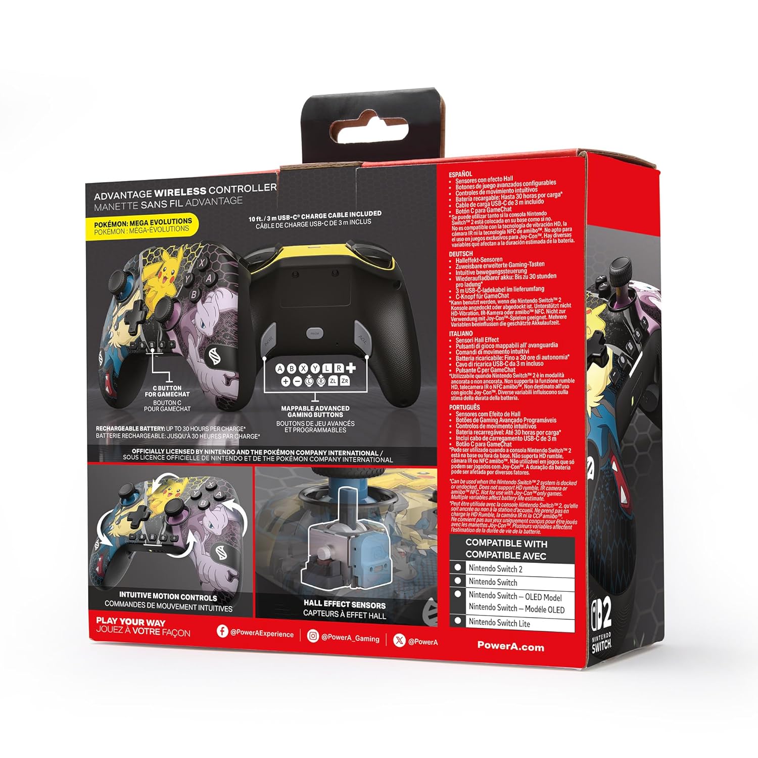 Detalle 2 de PowerA Advantage Wireless Controller Nintendo Switch 2