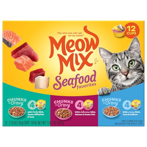 Thumbnail 8 de Meow Mix Seafood Favorites Wet Food Variety Pack, 12 Cups
