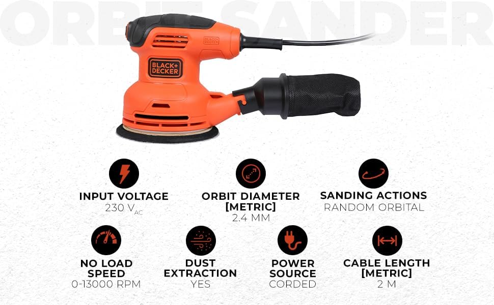 Detalle de BLACK+DECKER BEW210-QS Ponceuse excentrique 230W 🛠
