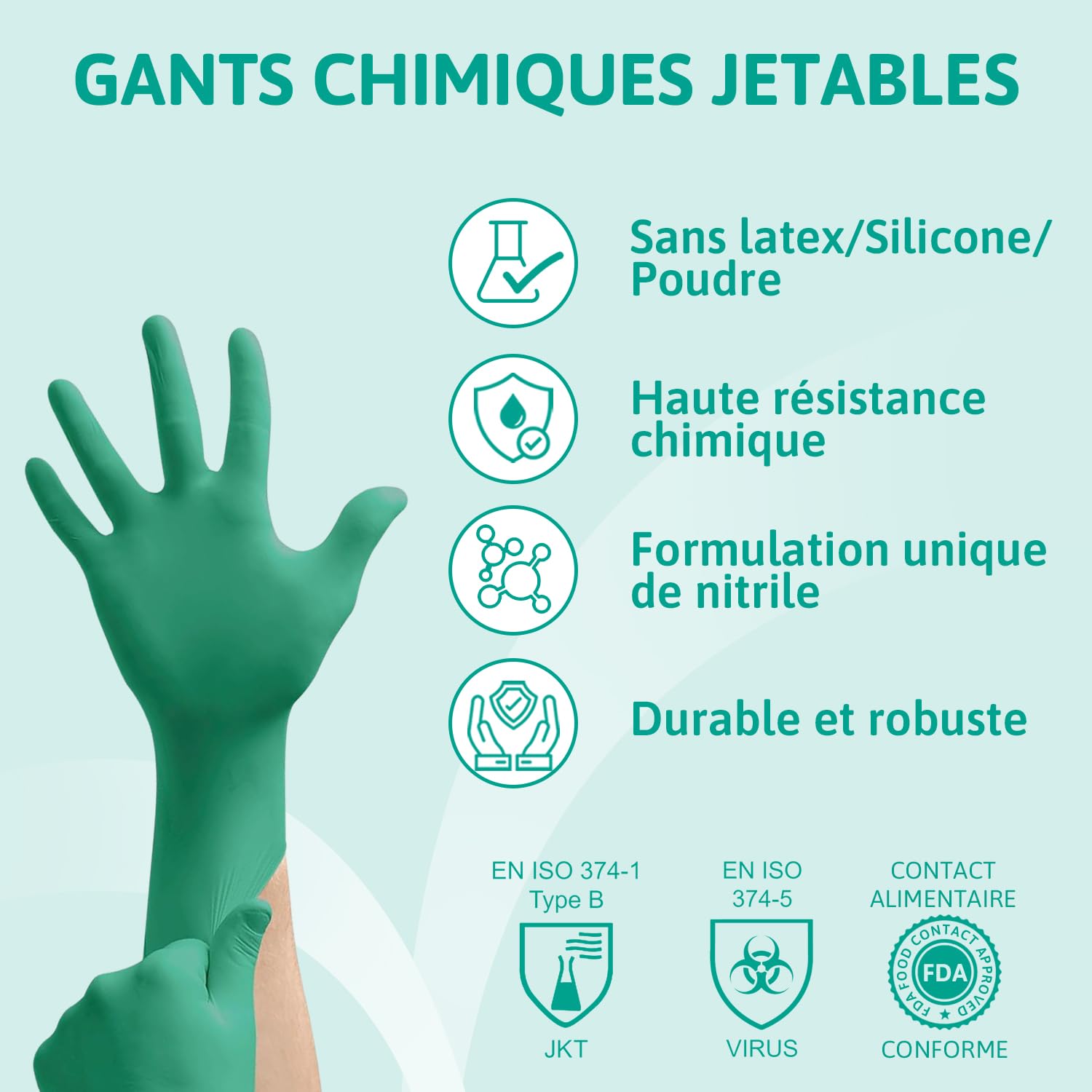Detalle 2 de Ansell TouchNTuff 92‑600, 100 gants verts