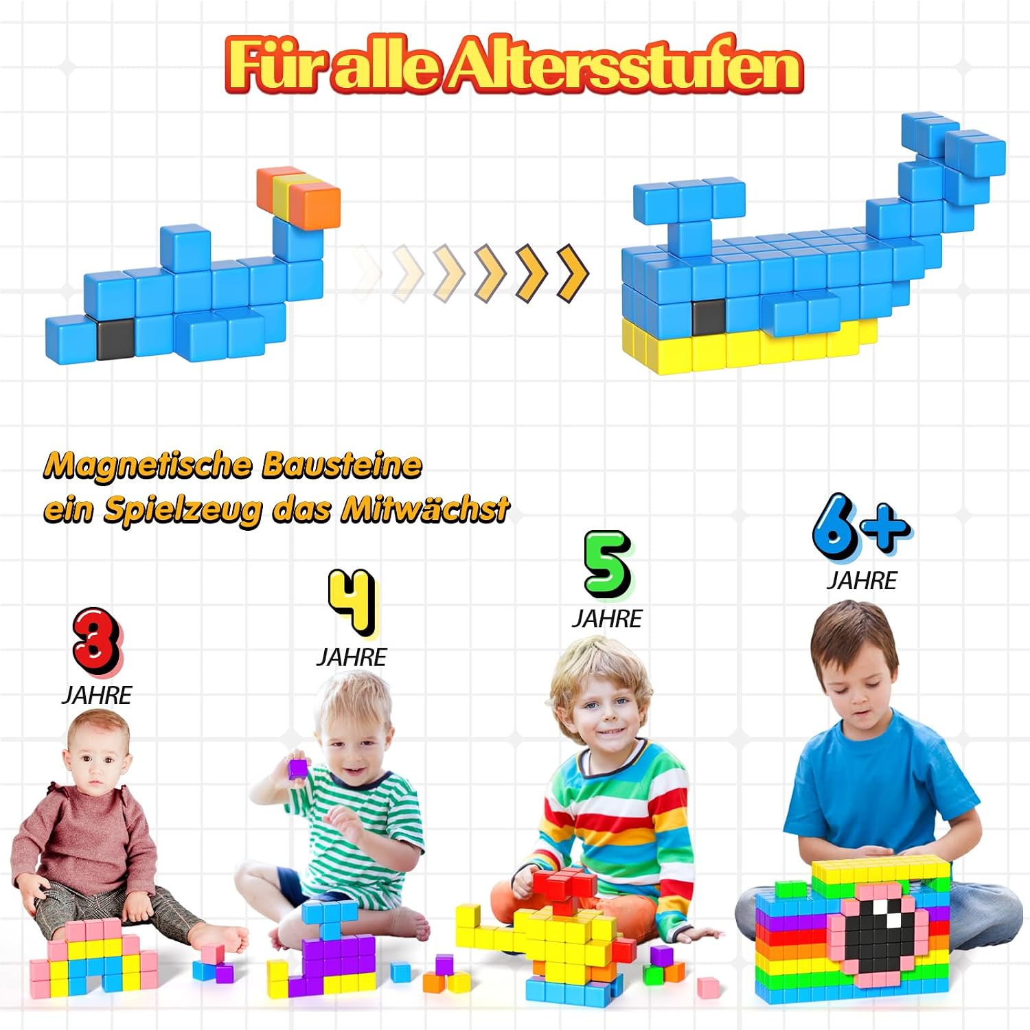 Thumbnail 2 de Apluses 54-teilige Magnetbausteine für Kinder 🧩