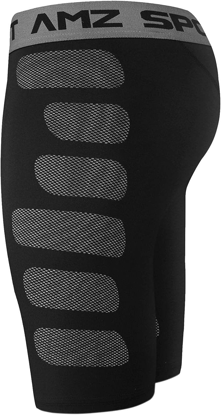 Detalle de AMZSPORT pantaloncini da compressione uomo 1/2/3 pezzi per palestra, running e allenamento