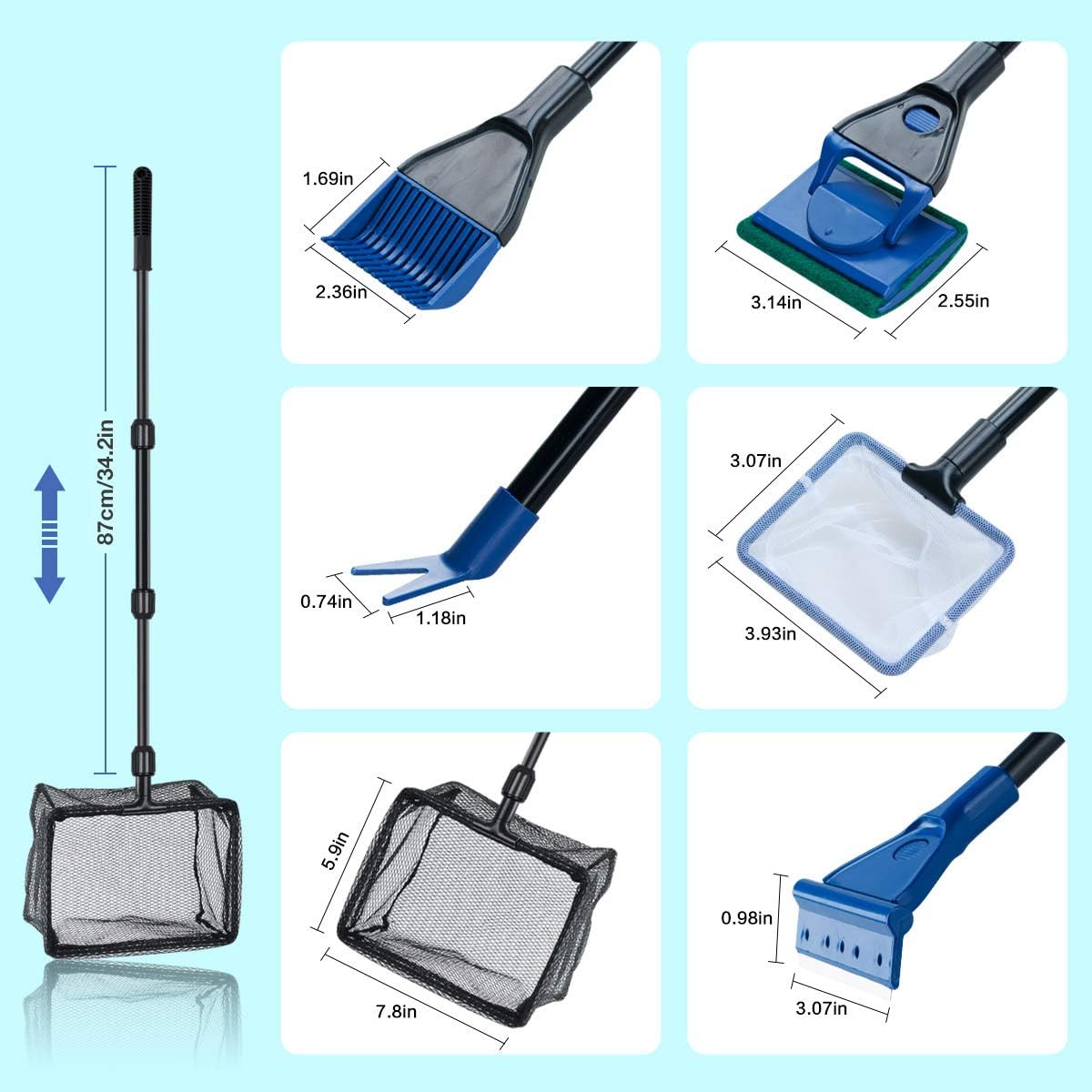 Detalle de Aquarium Cleaning Kit 6 in 1 Glass
