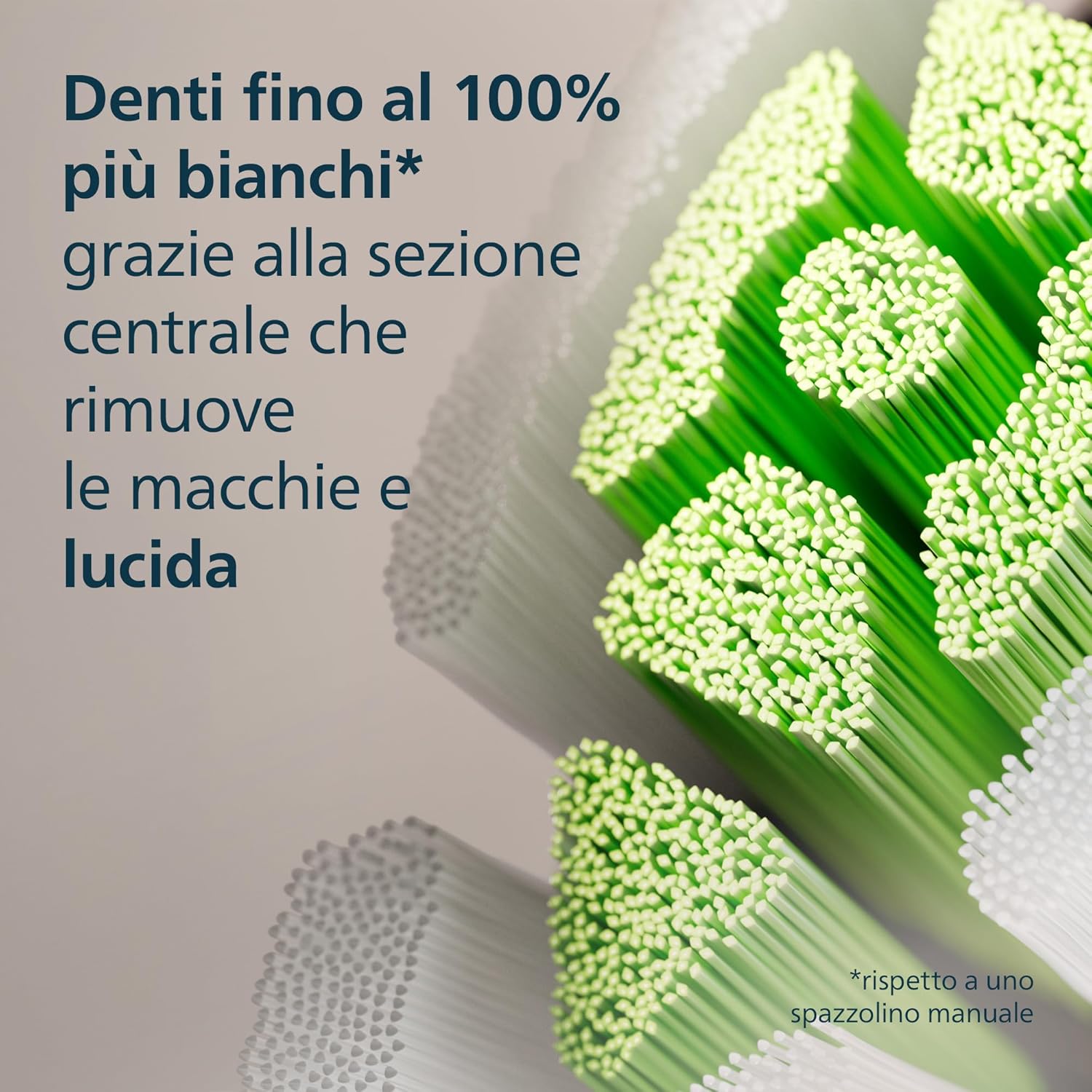 Detalle de PHILIPS Sonicare W2 Optimal White: 8 testine di ricambio originali, nero (HX6068/88) per una pulizia sbiancante quotidiana