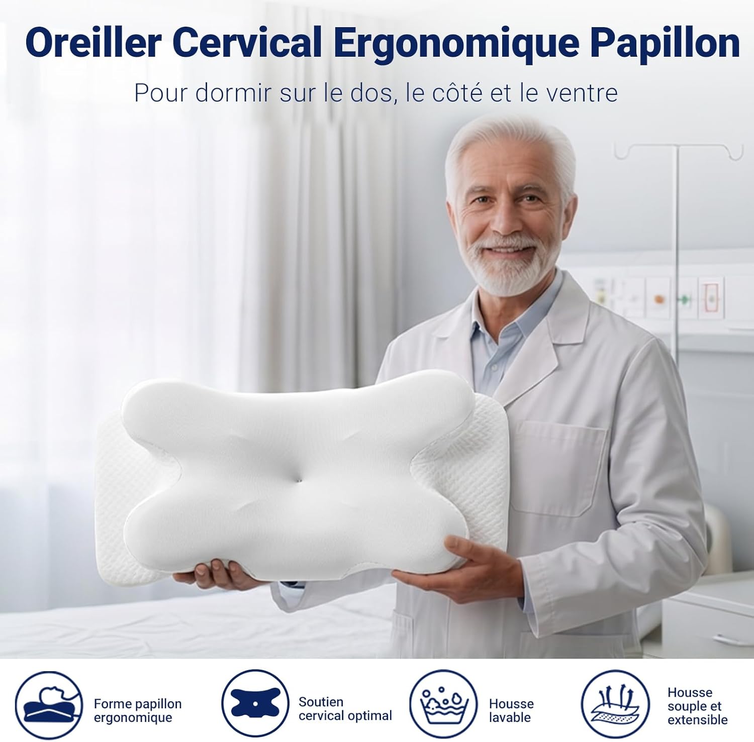 Thumbnail 6 de COSYLAND Oreiller de Nuque en Mousse à Mémoire de Forme – Soutien ergonomique pour dormir sur le côté et le dos