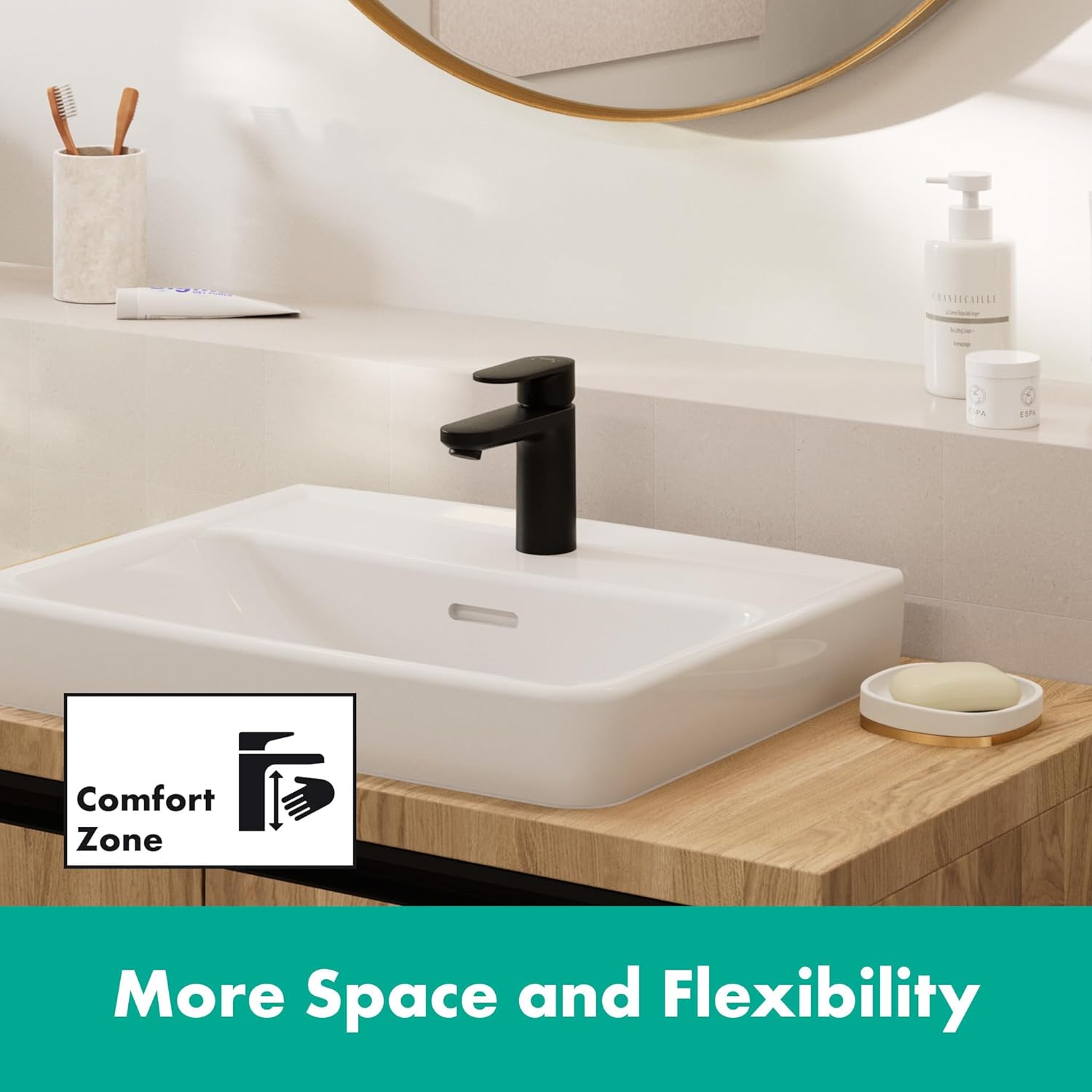 Thumbnail 2 de Hansgrohe Vernis Blend Grifo lavabo monomando negro mate 🚰