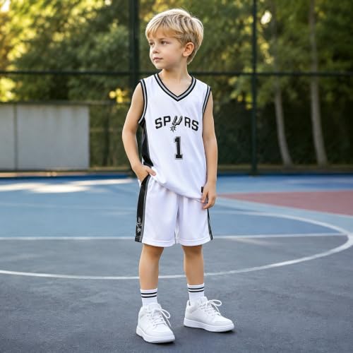 Detalle de FUTERLY Ensemble de basket enfant 2 pièces, blanc, XXL/12–14, polyester