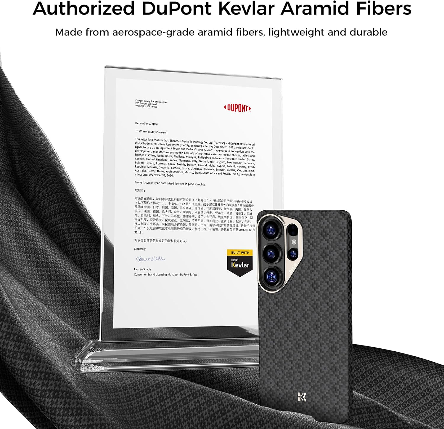 Detalle de BENKS ArmorGrid ArmorAir for Samsung Galaxy S26 Ultra – Kevlar Aramid, Ultra-Thin MagSafe Case