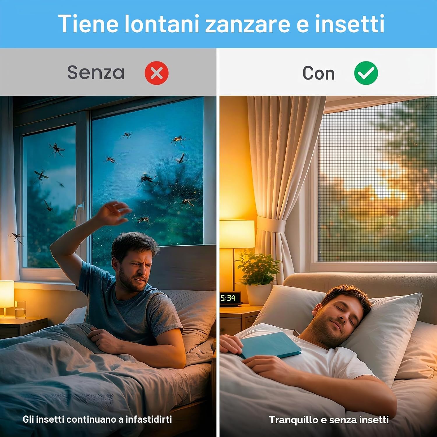 Thumbnail 1 de WEVOL Zanzariera Finestra 120x250 cm: installazione rapida senza perforazioni per finestre con rete in fibra di vetro