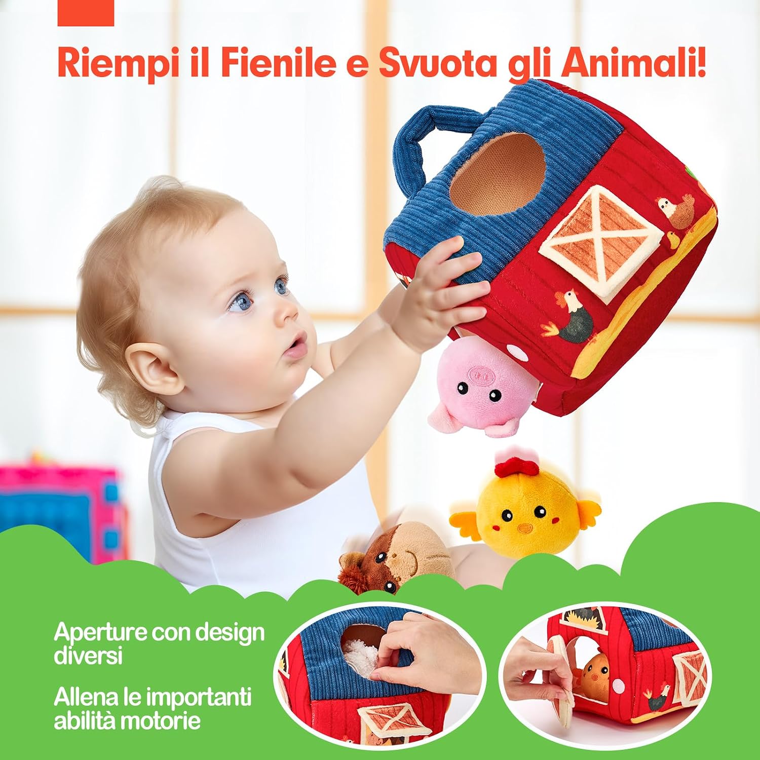 Detalle de hahaland Giochi Bambino 1 Anno Montessori, Casa Morbida Animali Fattoria