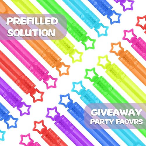 Thumbnail 3 de Cawiew 32 Pcs Neon Mini Star Bubble Wands – 8 Colors for Party Favors