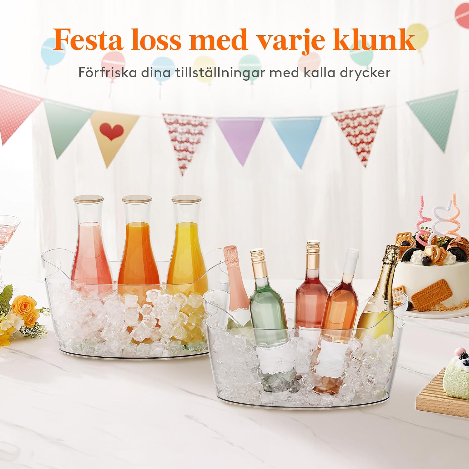 Detalle de Lifewit 24495 champagnekylare, 6,5 l i PET med handtag och isskopa