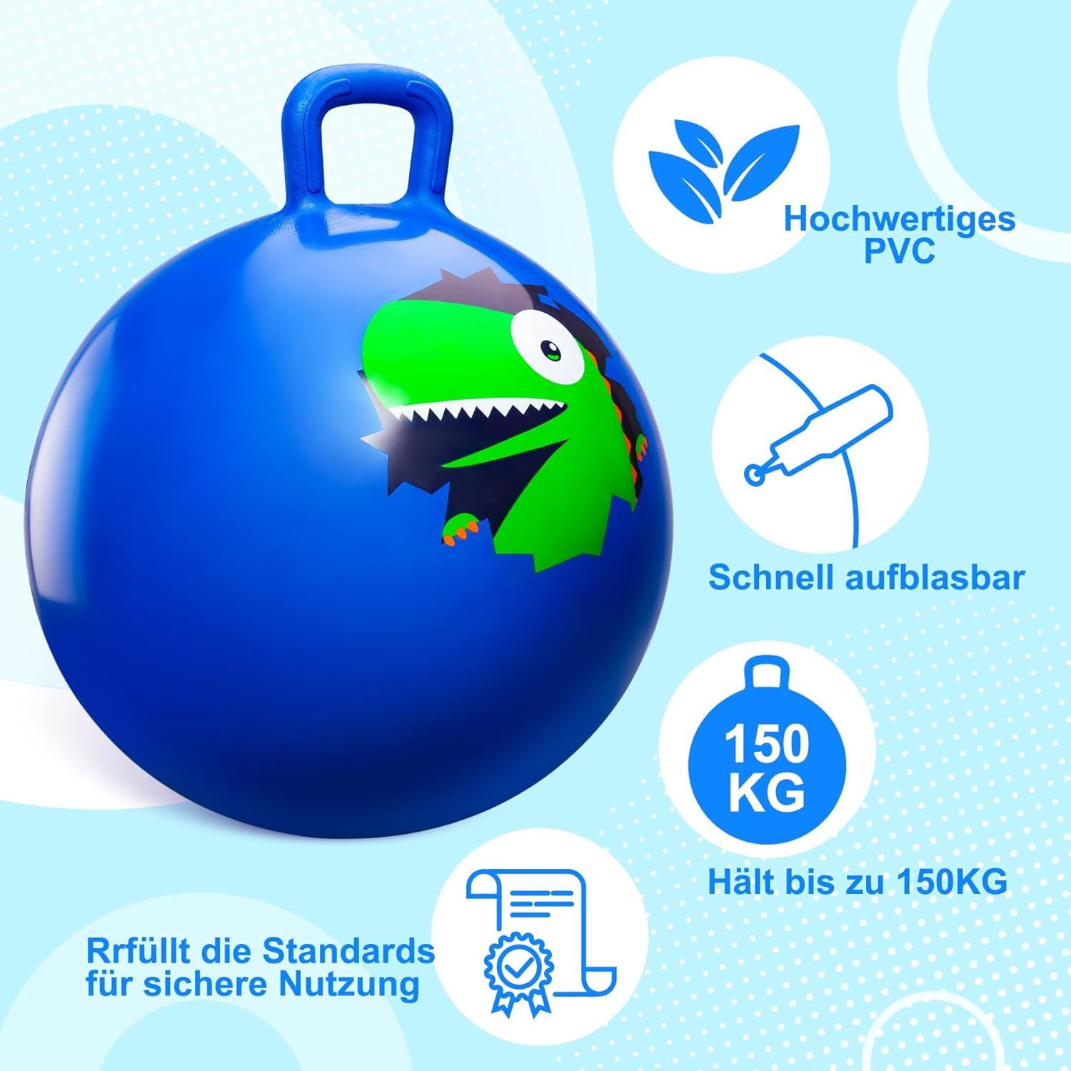 Detalle 2 de Hüpfball 45 cm mit Griff für Kinder