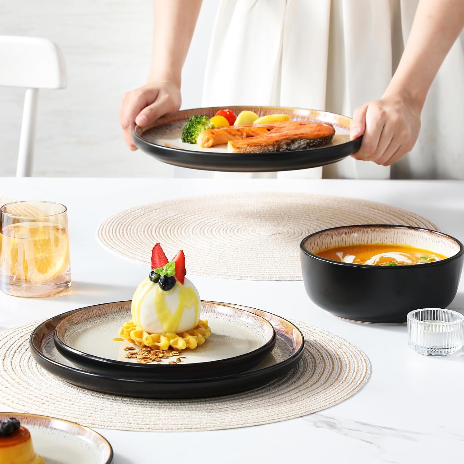 Thumbnail 5 de vancasso AMBER Stoneware Dinnerware Set 24pc