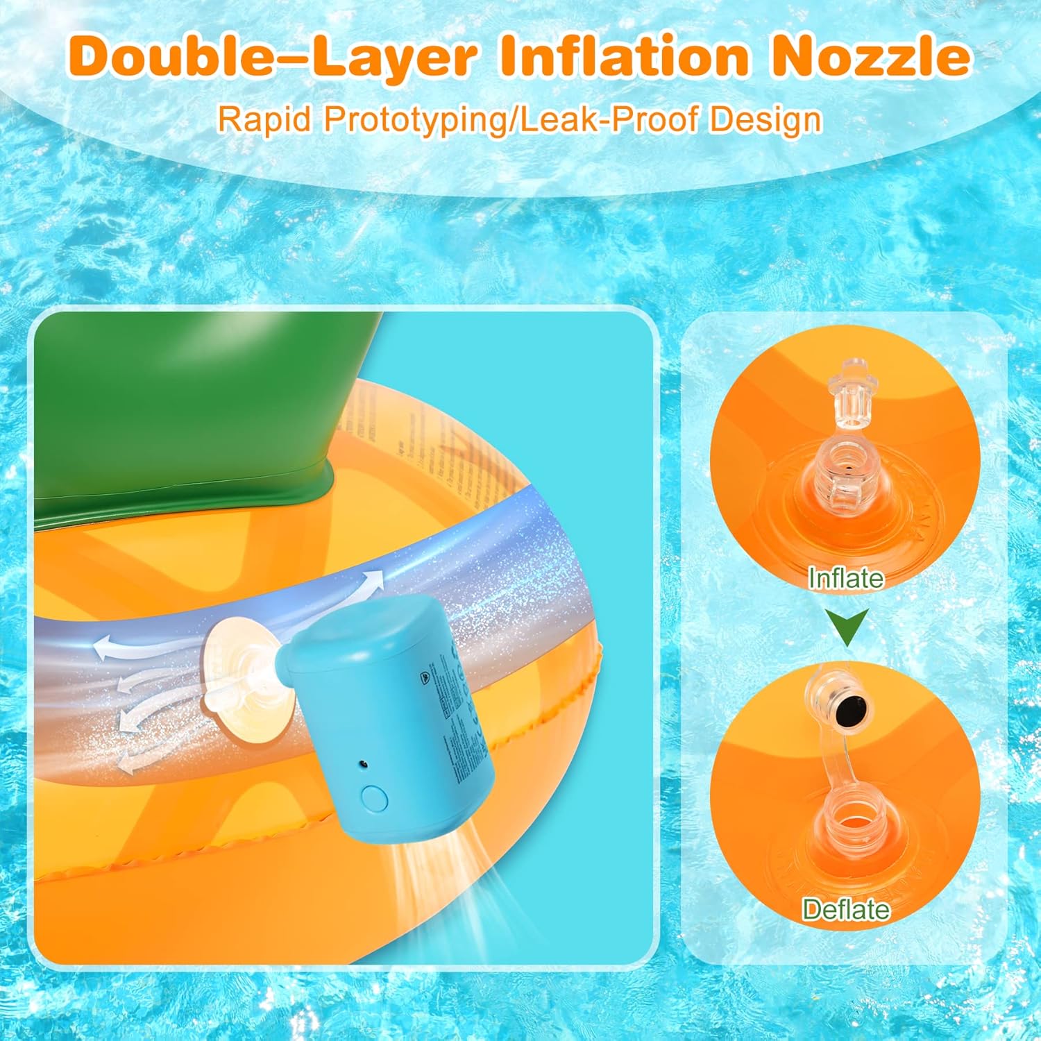 Detalle 2 de COOLJOYA Flottant Hamac Gonflable – chaise longue piscine et plage en PVC sûr et léger