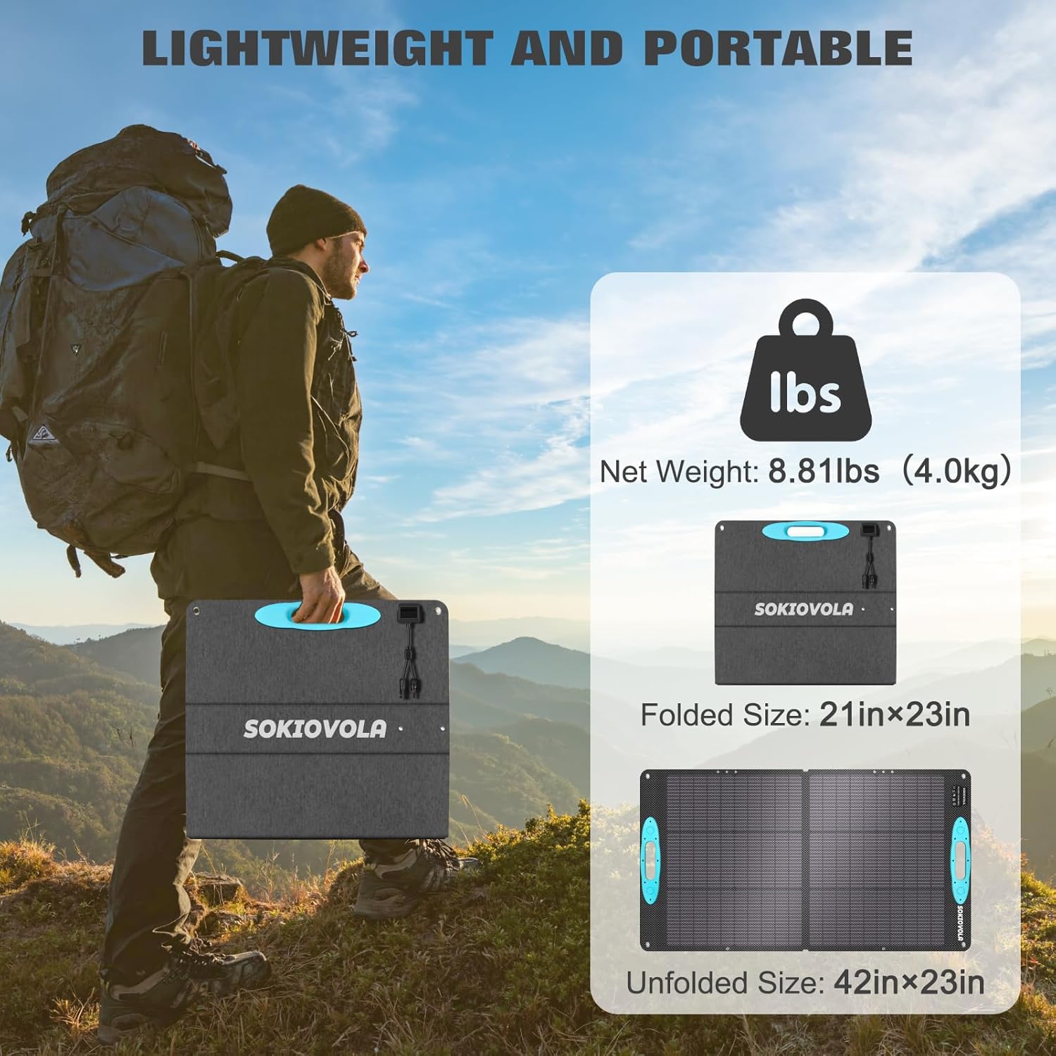 Thumbnail 2 de SOKIOVOLA 100W Portable Solar Panel