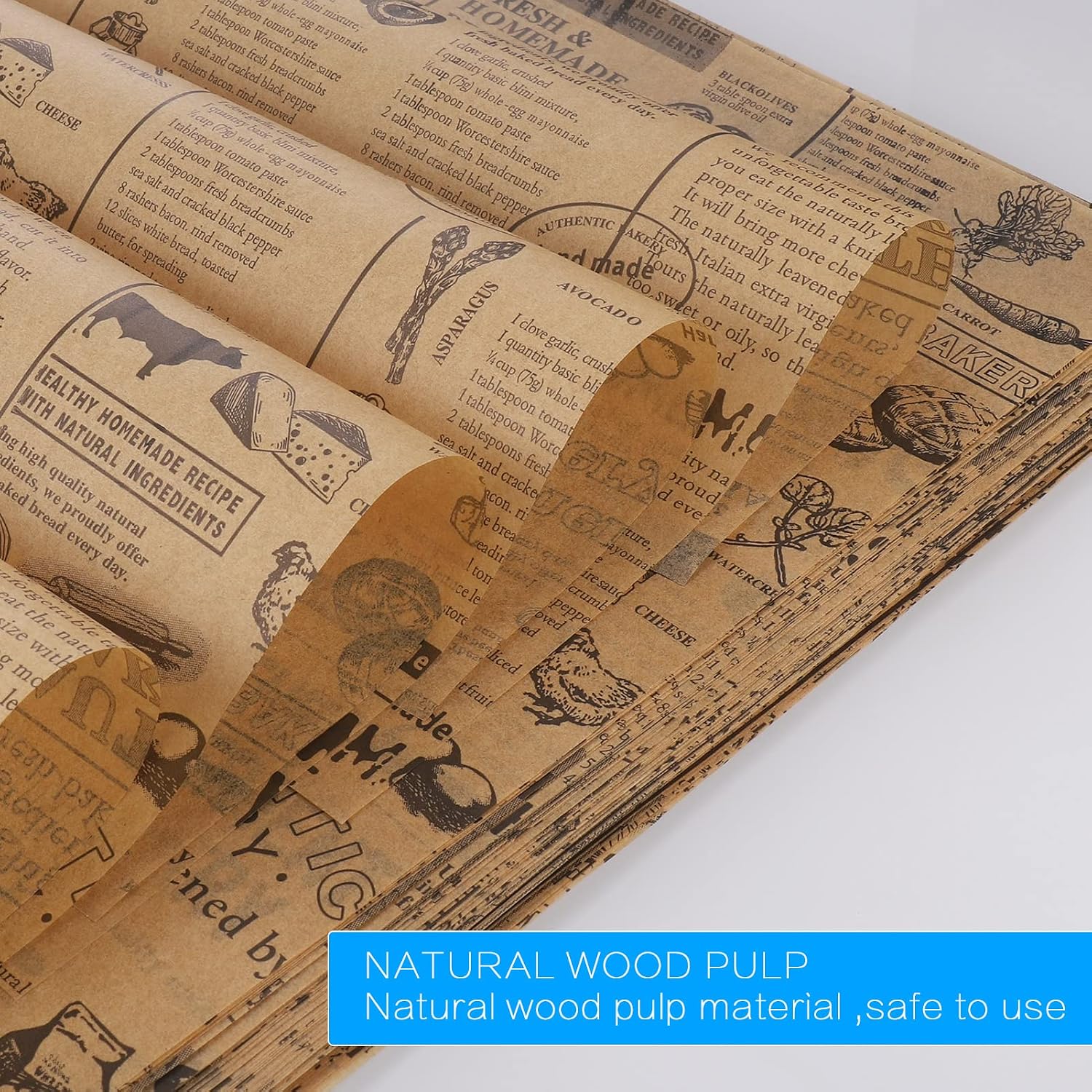 Detalle de Hejo JY-HK006-100-EU fettsäkert papper, 100 ark, 25 × 25 cm