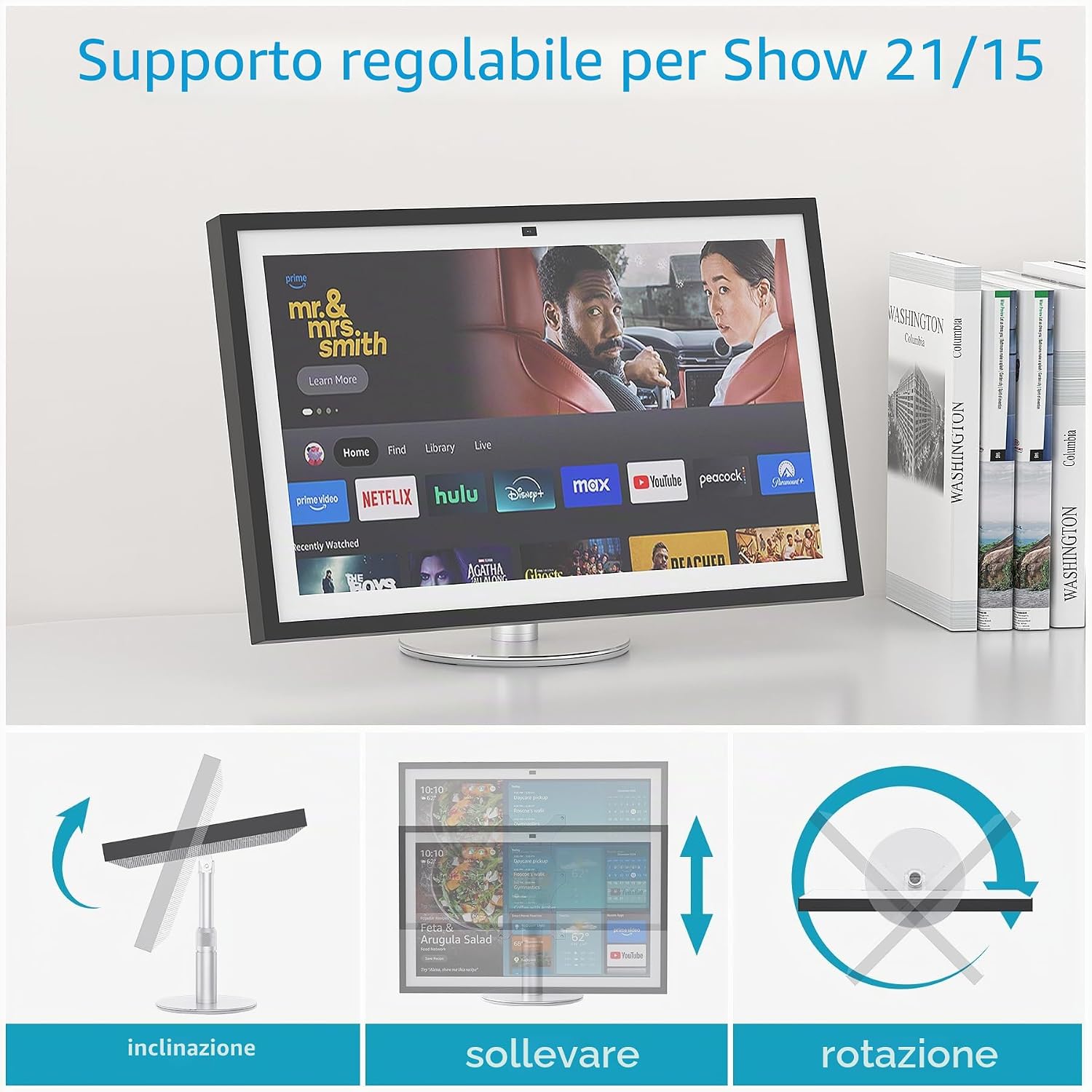 Thumbnail 1 de Supporto girevole e inclinabile in alluminio aeronautico per Show 15/21 – regolabile, senza attrezzi