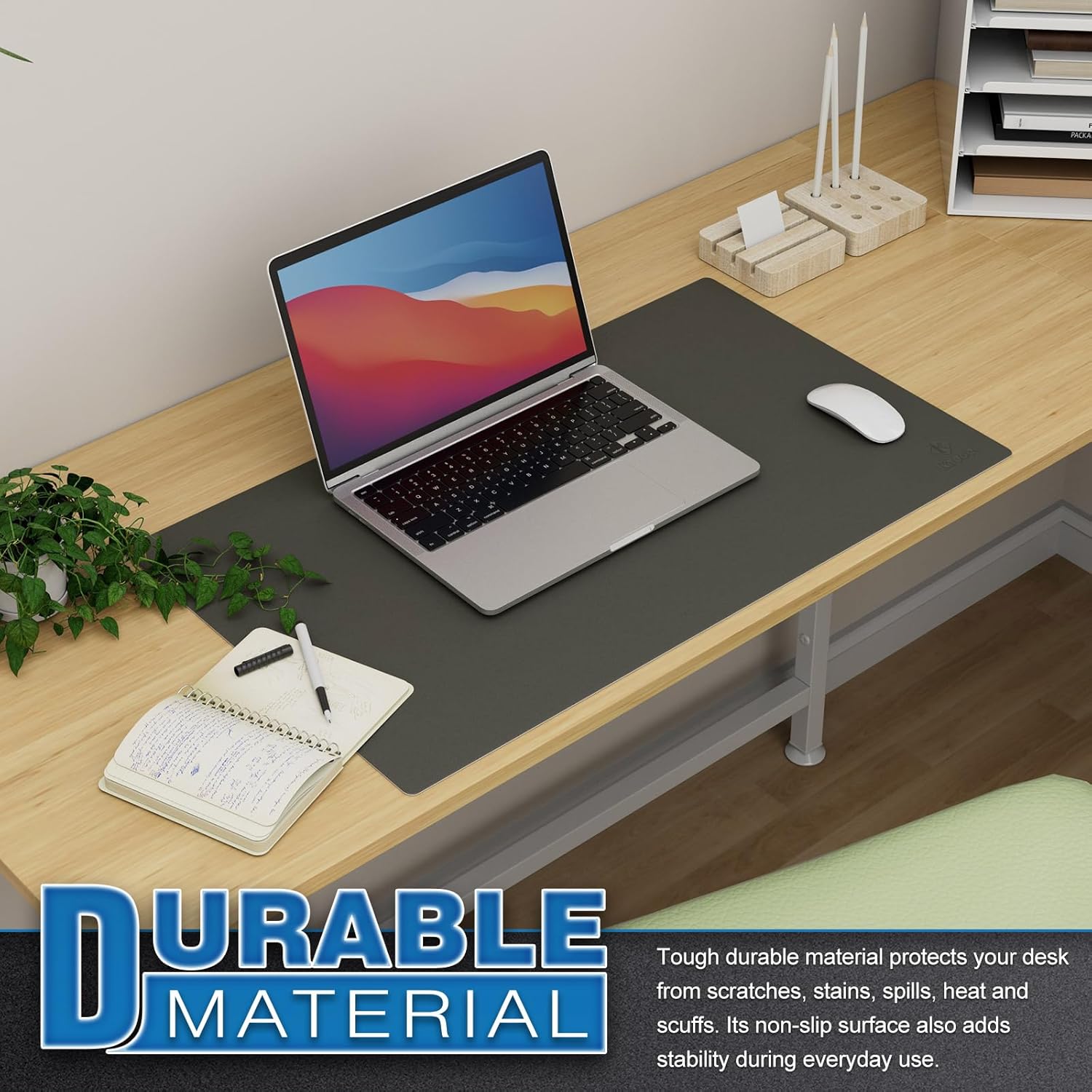 Thumbnail 4 de K KNODEL Small Office Leather Desk Mat (60x35cm) – Dark Gray