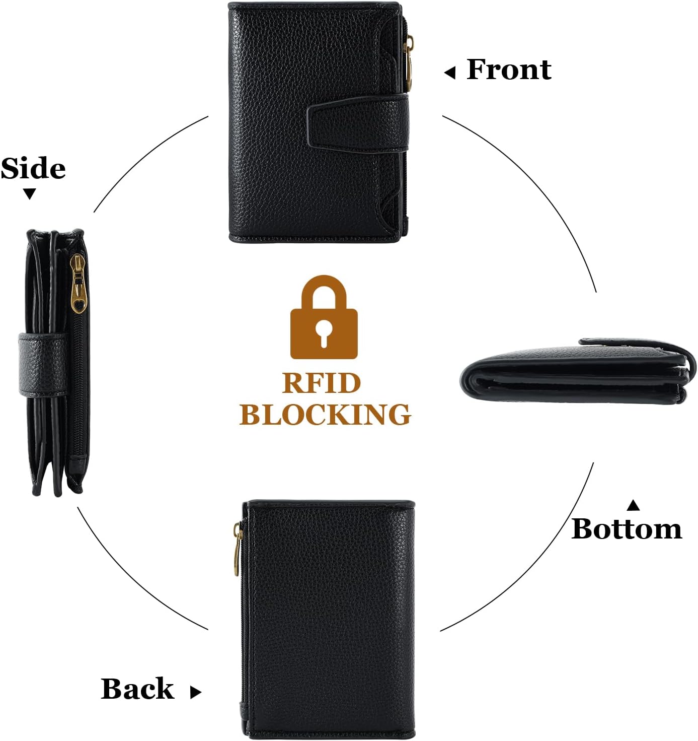 Thumbnail 3 de Airkit Small Wallet for Women with RFID Blocking — Soft Leather, Bifold, Zipper Coin Pocket