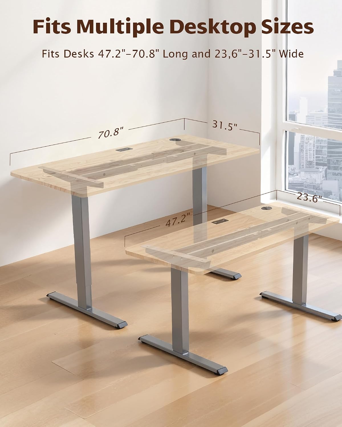 Thumbnail 1 de TOPSKY DF02.01 Dual-Motor Standing Desk Frame, 225 lb Capacity, Gray