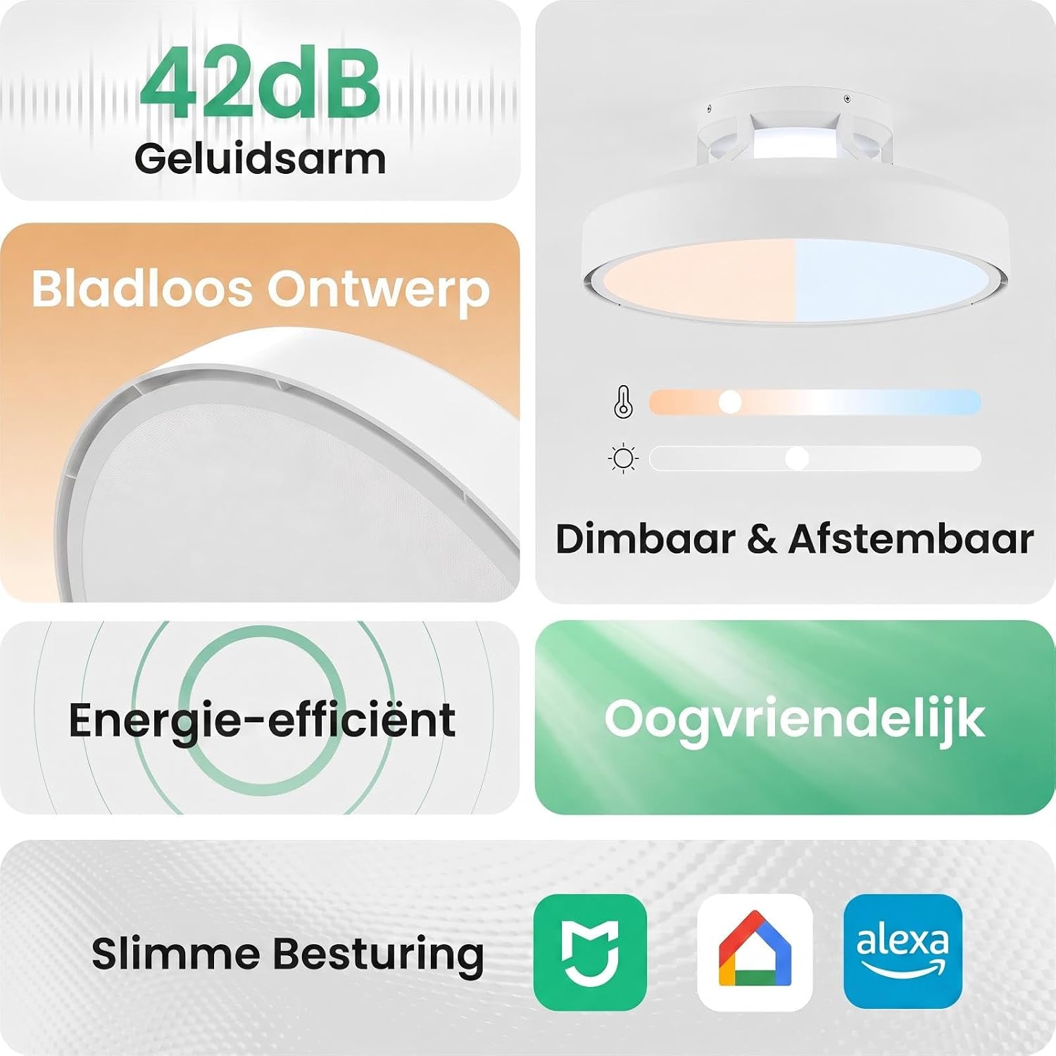 Thumbnail 2 de YEELIGHT YL-Turbo-Fan plafondventilator met led, 6 standen en omkeerbare draairichting