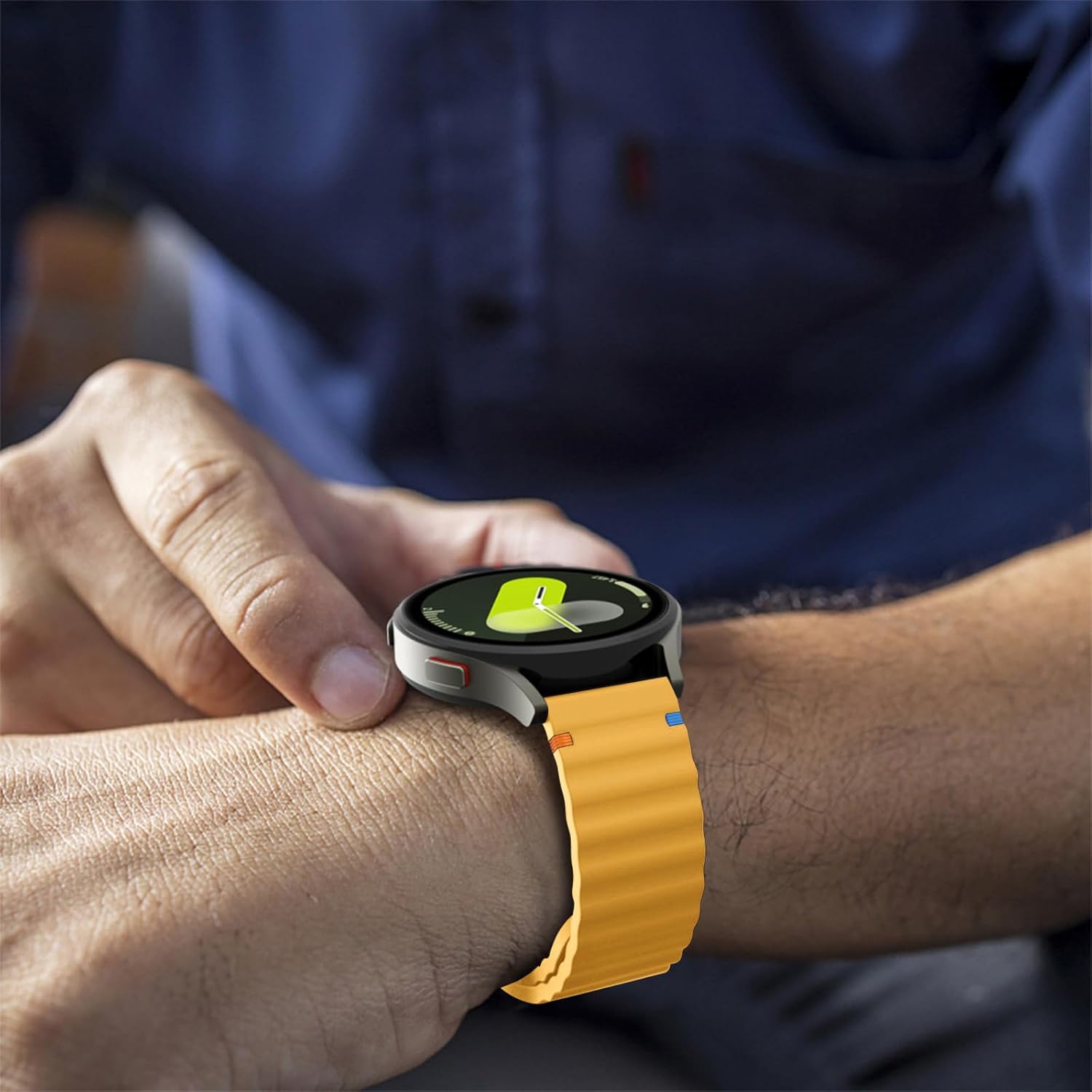 Detalle de Aieero Silicone Sport Band for Samsung Galaxy Watch 4/5/6/7 and FE: 20mm Quick-Release Strap