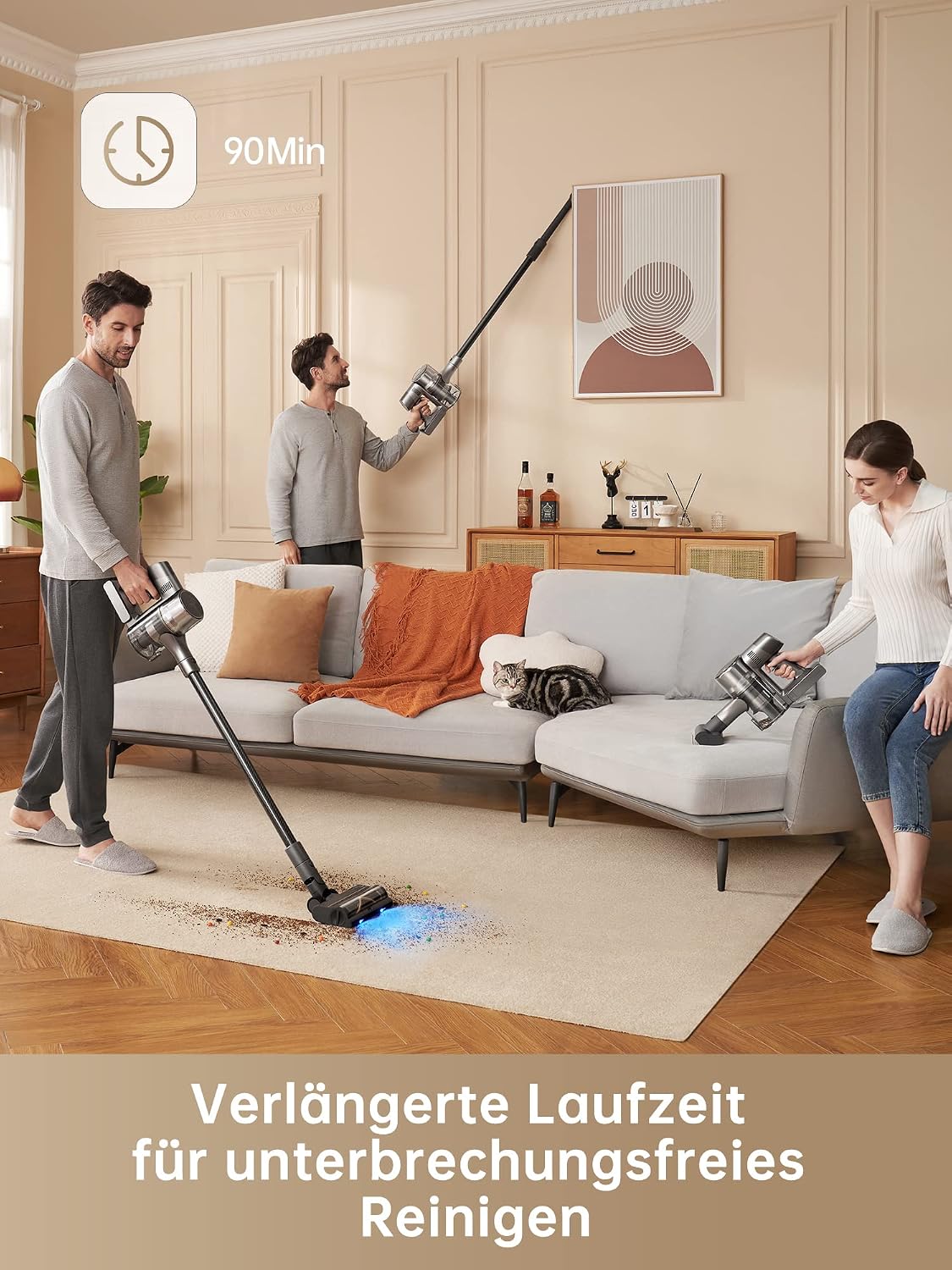 Detalle 2 de Dreame R20 Kabelloser Staubsauger – starke 22.000 PA, 90 Min Laufzeit, Tierhaar- und Teppich-Performance