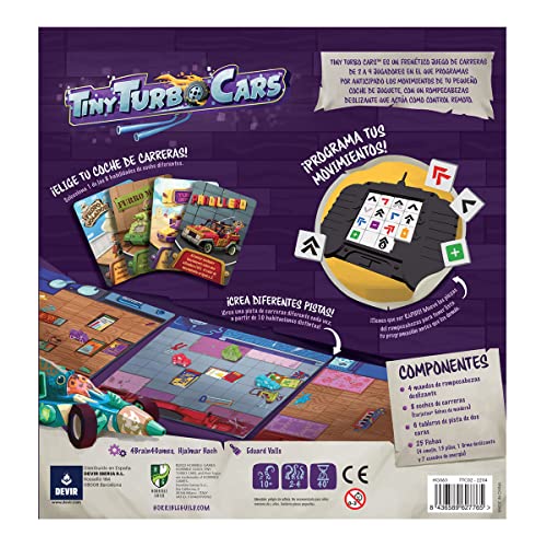 Detalle 2 de Devir Tiny Turbo Cars Juego de Carreras 🎲