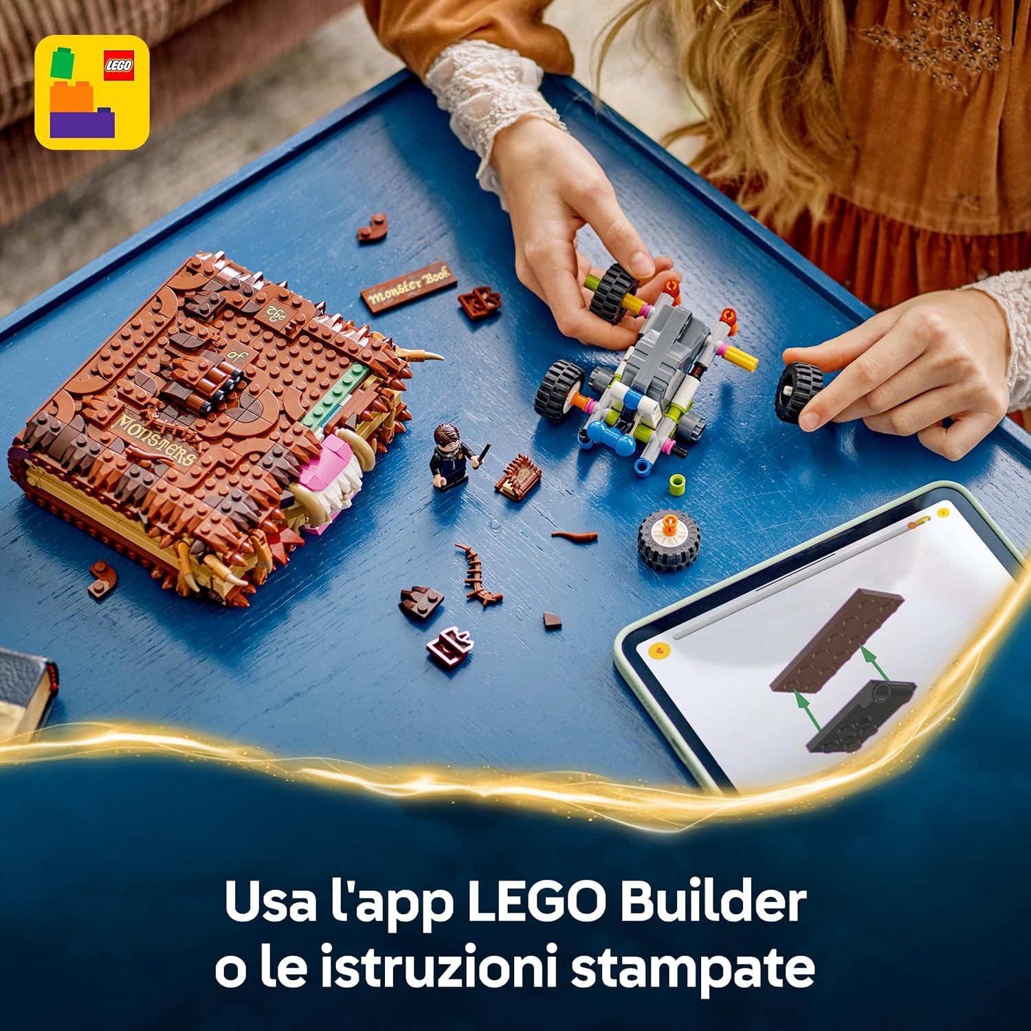 Detalle 2 de LEGO Harry Potter Il Libro Mostro dei Mostri Azzanna-te: il set interattivo 76449 con Neville Longbottom