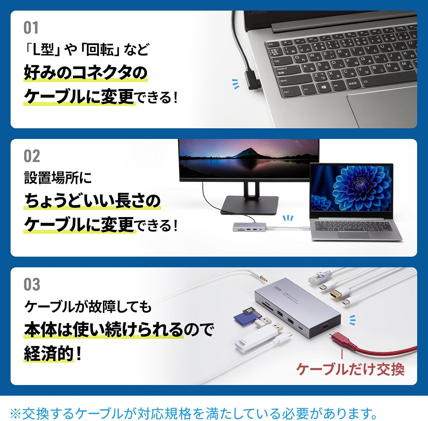 Detalle 2 de サンワサプライ USB-CVDK22 10in1ドッキングステーション 4K/60Hz・PD最大90W