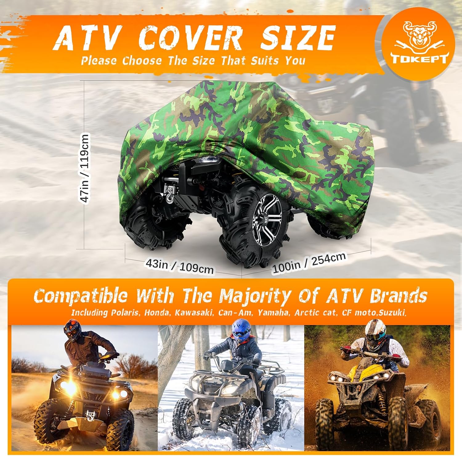 Thumbnail 1 de Tokept ATV Cover Waterproof Heavy Duty 4-Wheeler Quad Cover (Camouflage, XXXLarge)
