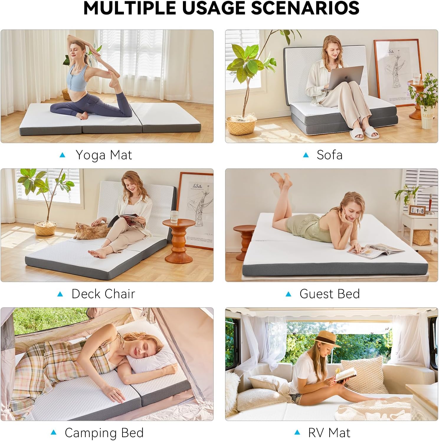 Thumbnail 6 de Autsel Foldable Folding Mattress Single Tri-fold Memory Foam
