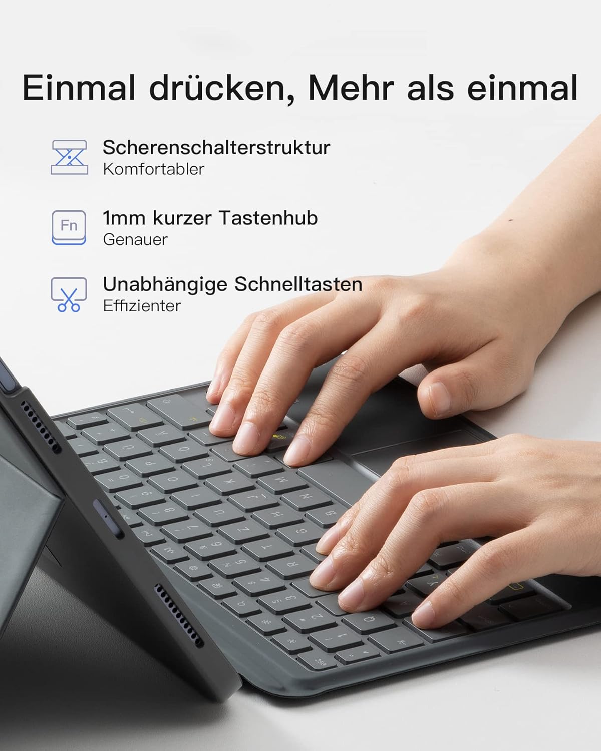Thumbnail 6 de Inateck Tastatur Hülle für iPad Air 11 Zoll (M3/M2 2025/2024) & iPad Pro 11 Zoll QWERTZ, KB04111