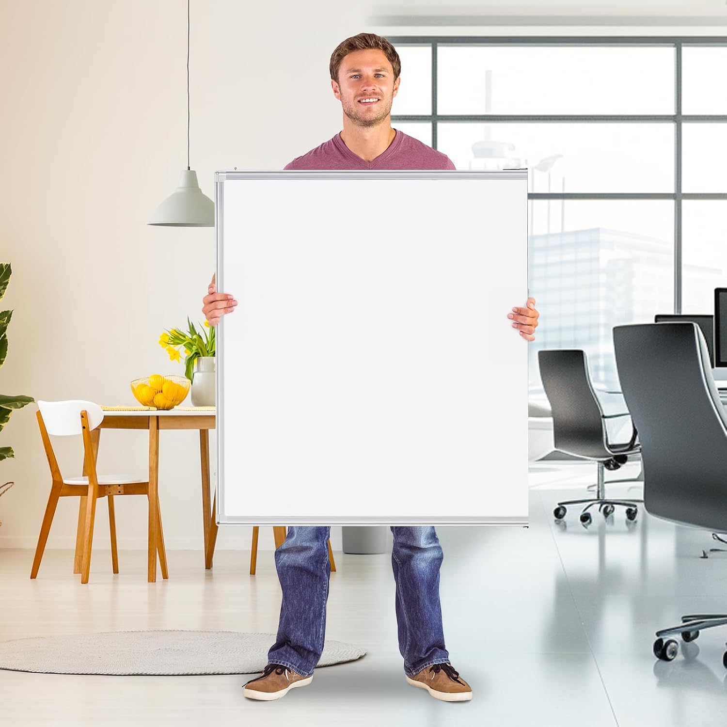 Detalle 1 de maxtek 72x48 Magnetic Dry-Erase Whiteboard with Aluminum Frame