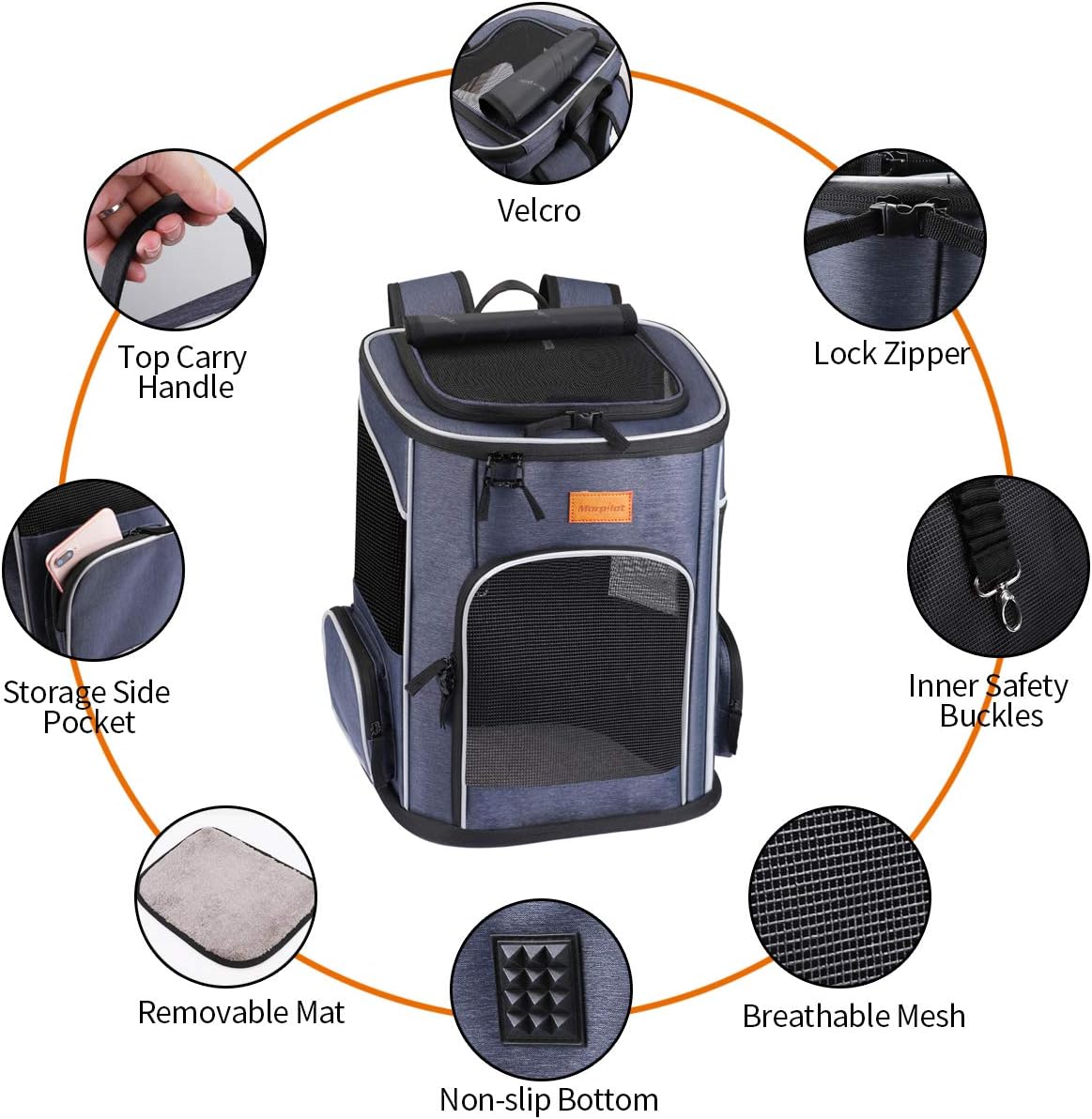 Thumbnail 1 de Morpilot cat backpack dog backpack (foldable) for small pets up to 7 kg