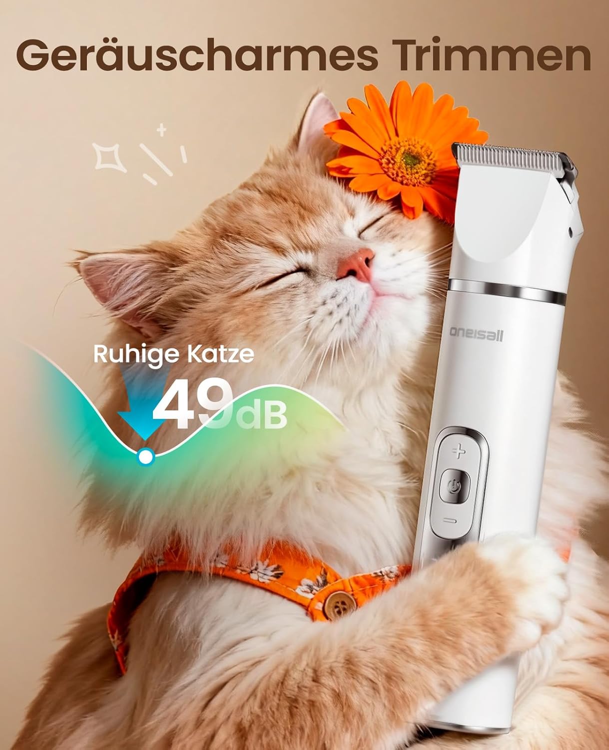 Thumbnail 2 de oneisall 3-in-1 Schermaschine für Katze & Hund – Pfotentrimmer mit LCD, leise und mit austauschbaren Köpfen