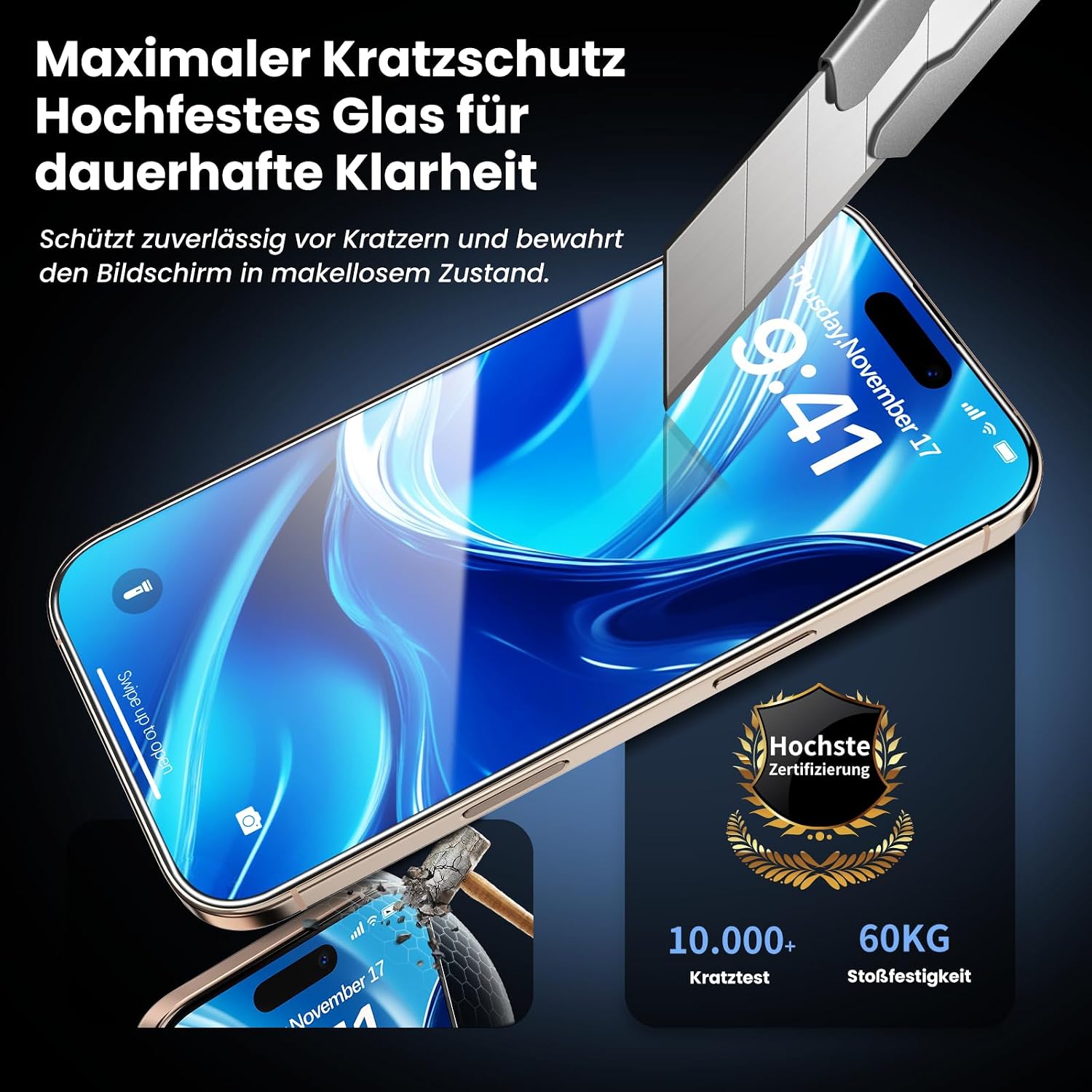 Detalle 2 de DEINODON Panzerglas 2 Stück iPhone