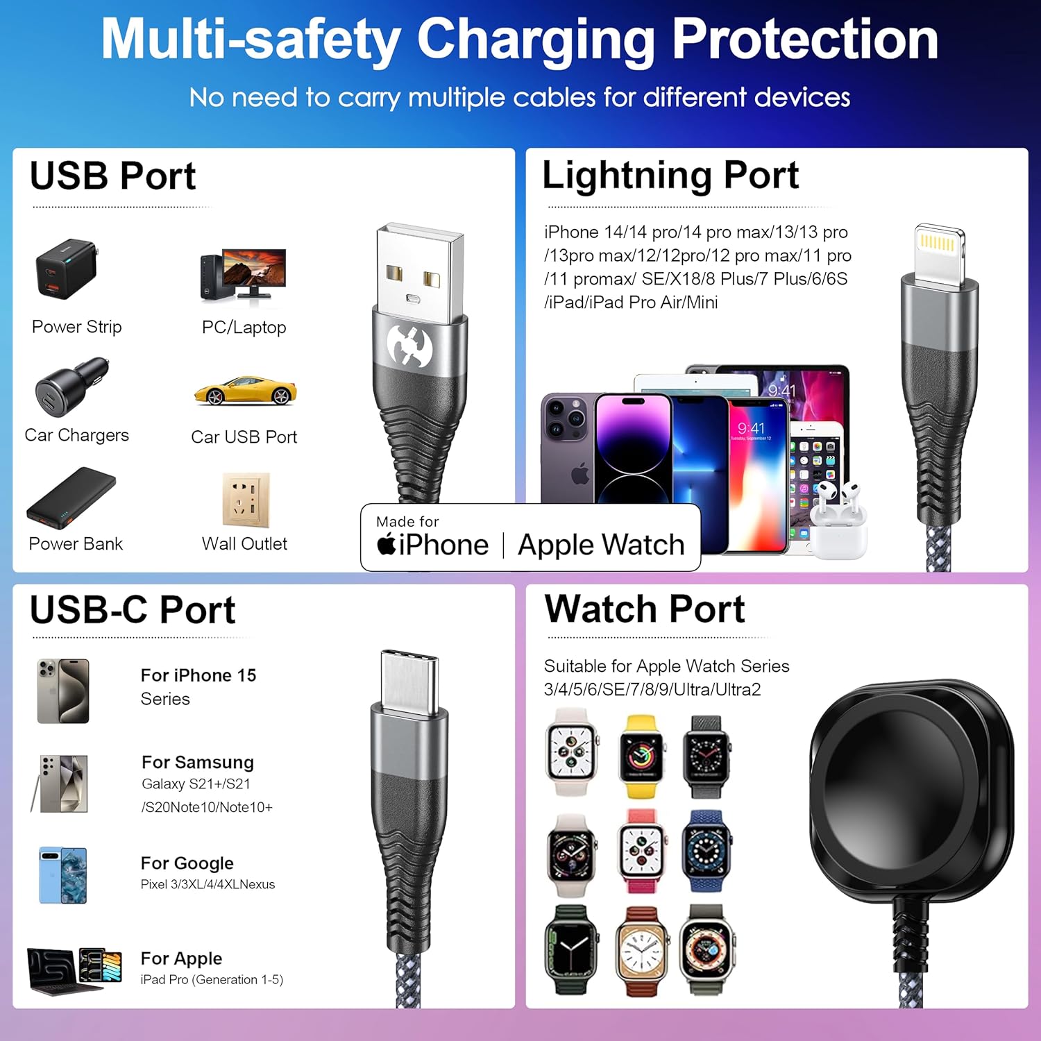 Thumbnail 4 de Apple Watch Charger Multi 6FT Cable
