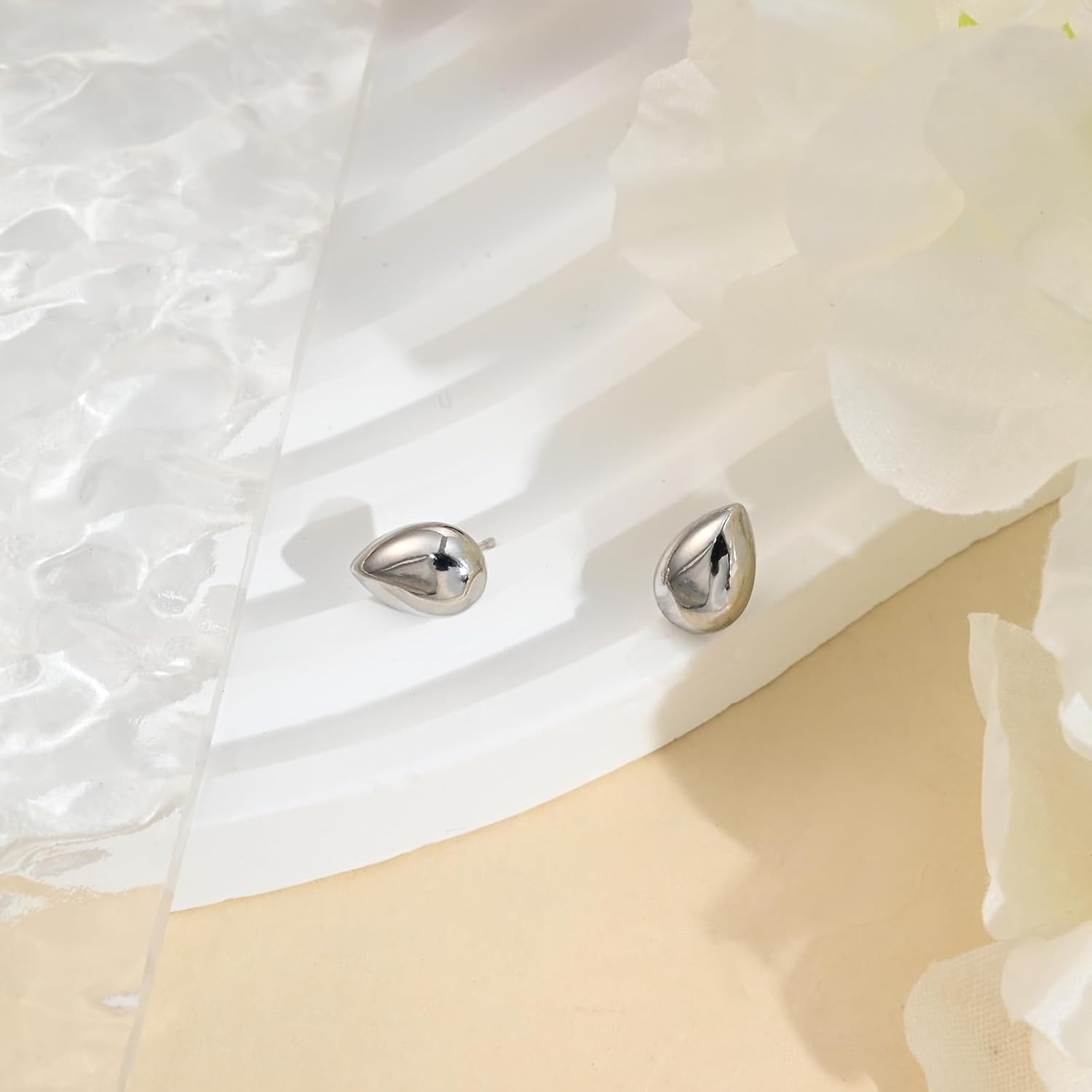 Thumbnail 3 de Weviway 925 Sterling Silver Teardrop Stud Earrings – Small, Lightweight Classic Design