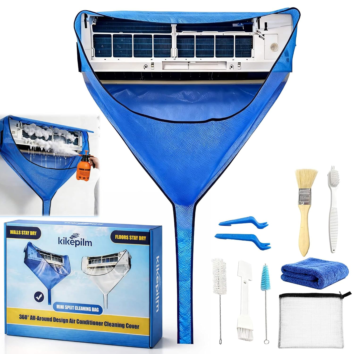Thumbnail 6 de Kikepilm Kit Pulizia Condizionatore Split, Bianco – taglia extra large