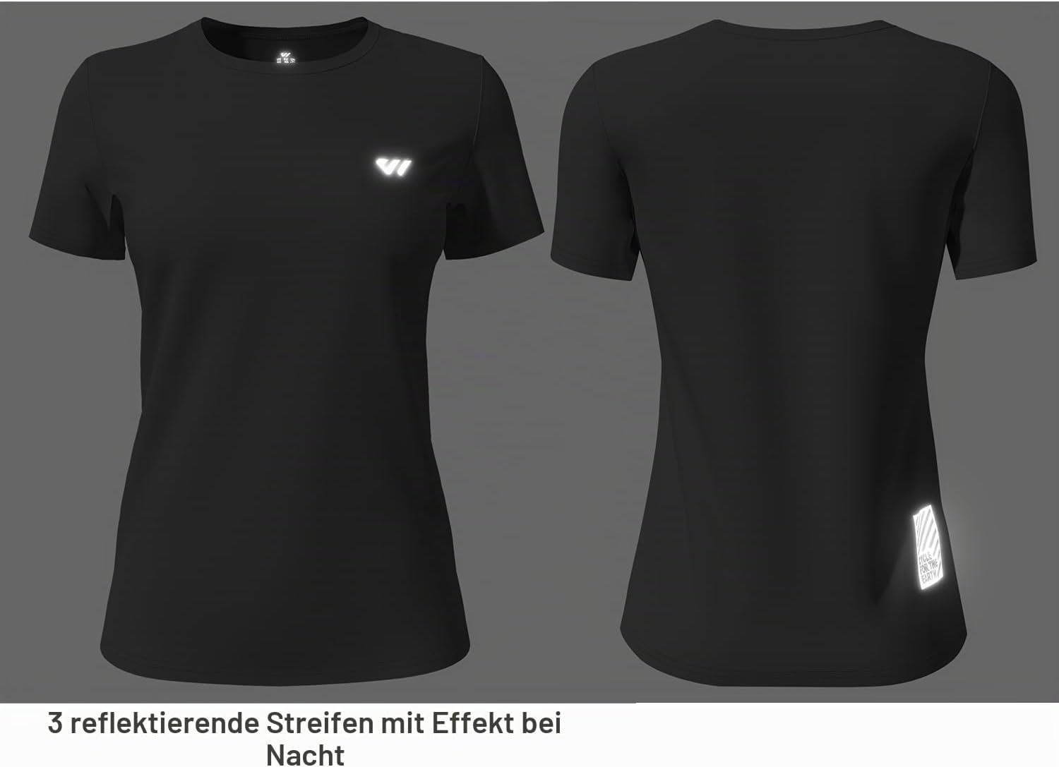 Detalle de Wulibike Damen Funktionsshirt 3er/5er Pack – UPF 50+ Schnelltrocknend, atmungsaktiv, reflektierende Details