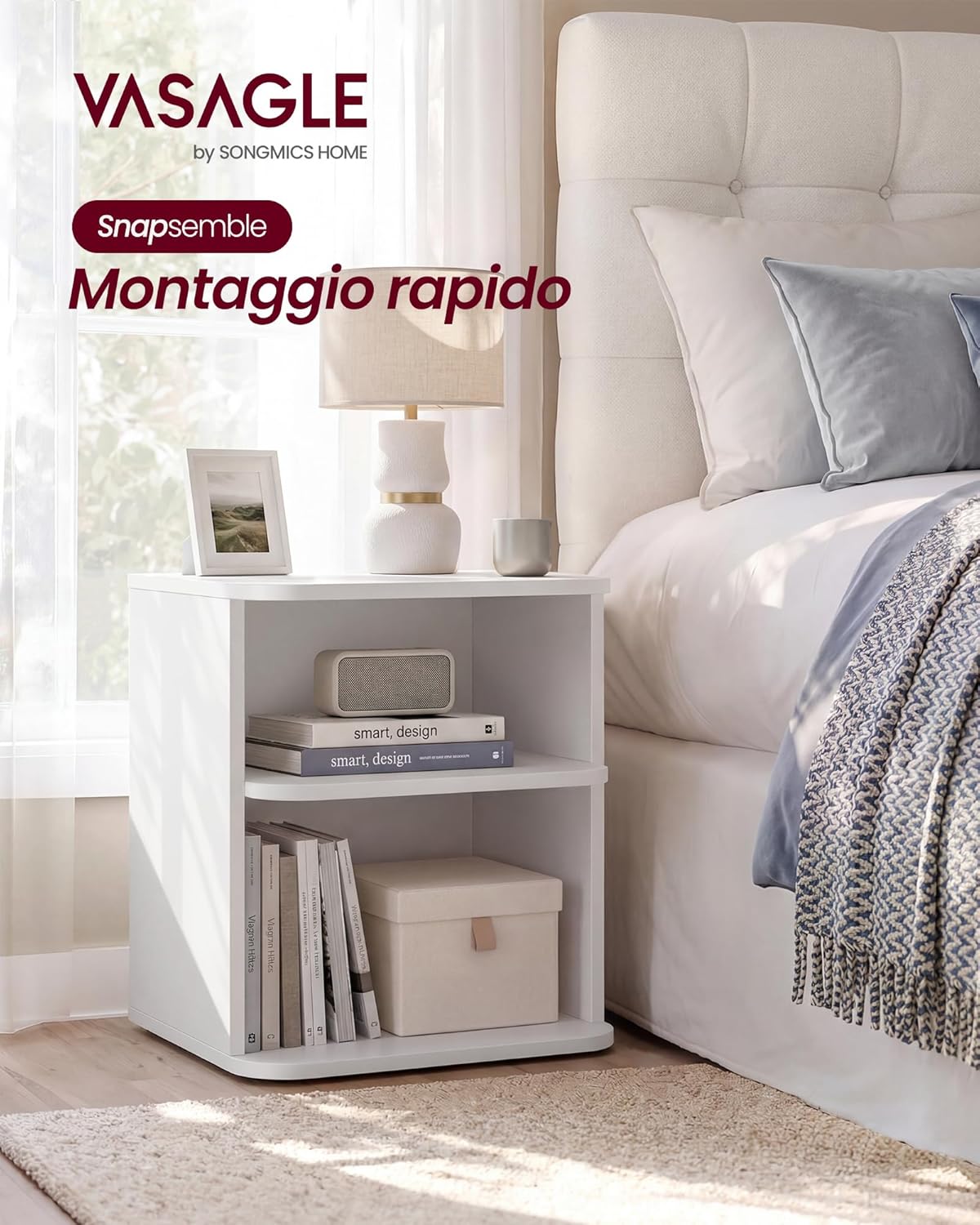 Thumbnail 2 de VASAGLE Comodino Snapsemble: montaggio rapido, stile minimal e versatilità per piccoli spazi