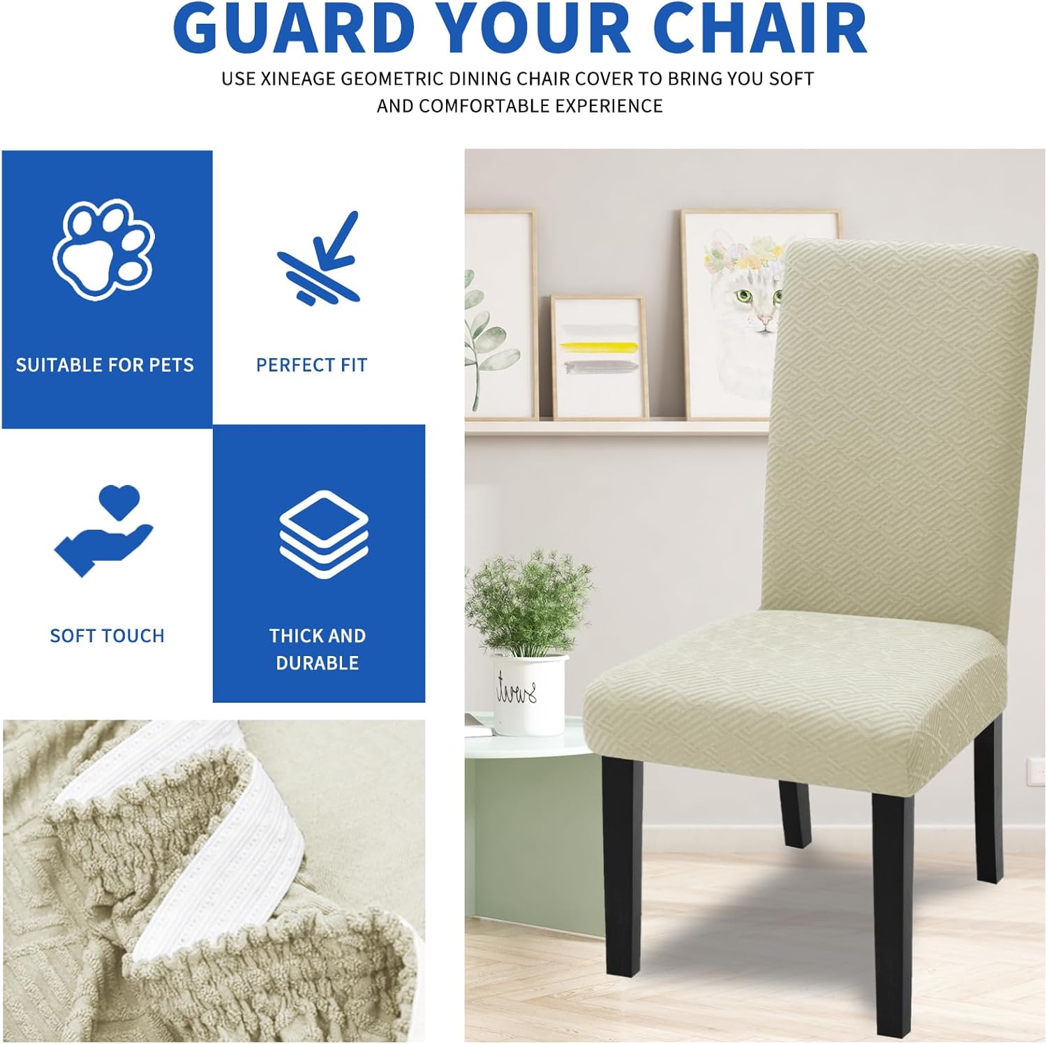 Thumbnail 3 de Ystyle Housse De Chaise 6 Pièces 48‑70 cm