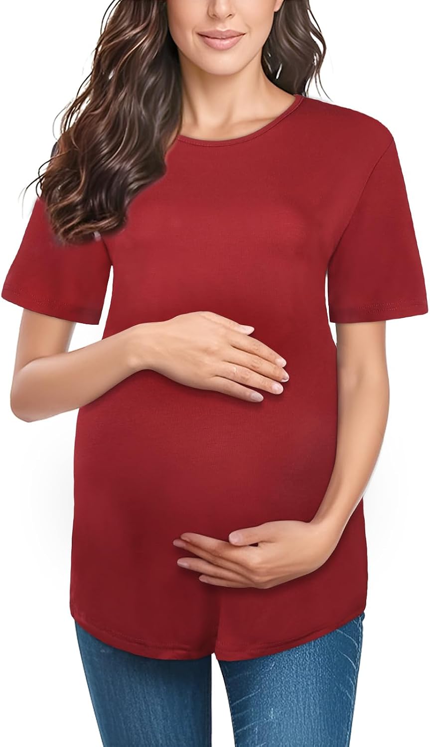 Detalle de Aolso Maglietta da Allattamento con Design Sovrapposto — Maglia Donna a Maniche Corte, XL