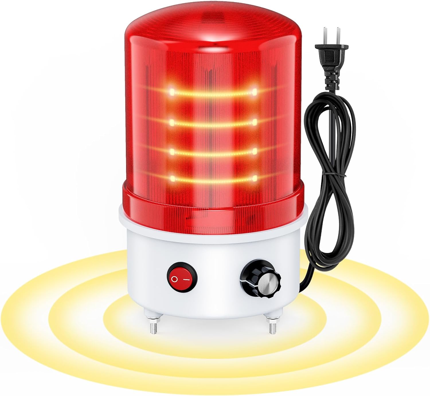 Detalle de ブザー付き工業用LED警告サイレンライト 赤色・100-240V AC・IP65・0-120dB調整